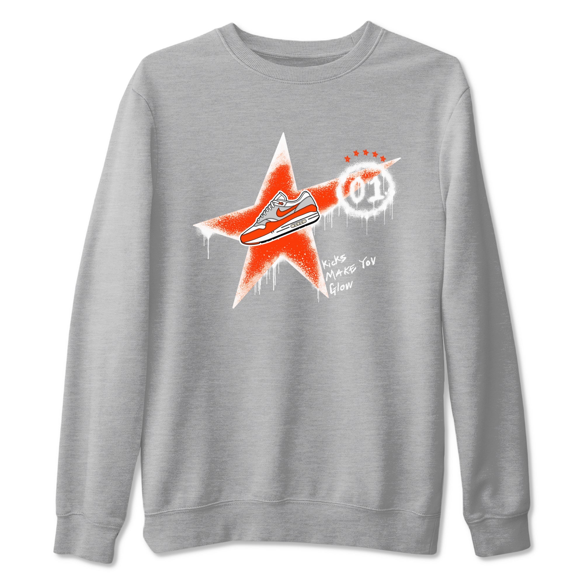 Air Max 1 OG '86 'Summit White and Cosmic Clay shirts to match jordans Kicks Make You Glow sneaker match tees Air Max 1 Cosmic Clay match shoes to clothes Drip Gear Zone unisex cotton Heather Grey 2 shirts