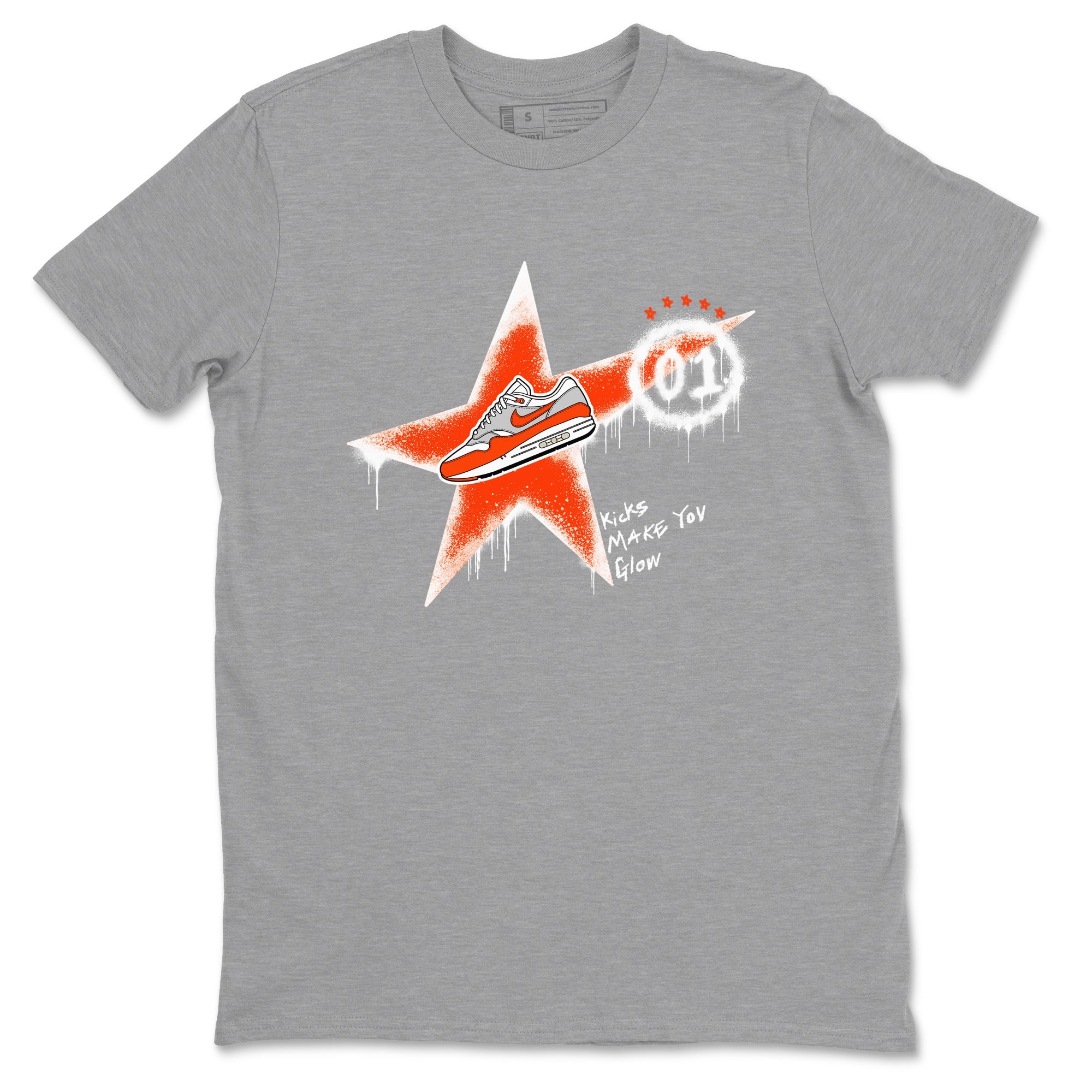 Air Max 1 OG '86 'Summit White and Cosmic Clay shirts to match jordans Kicks Make You Glow sneaker match tees Air Max 1 Cosmic Clay match shoes to clothes Drip Gear Zone unisex cotton Heather Grey 2 shirts