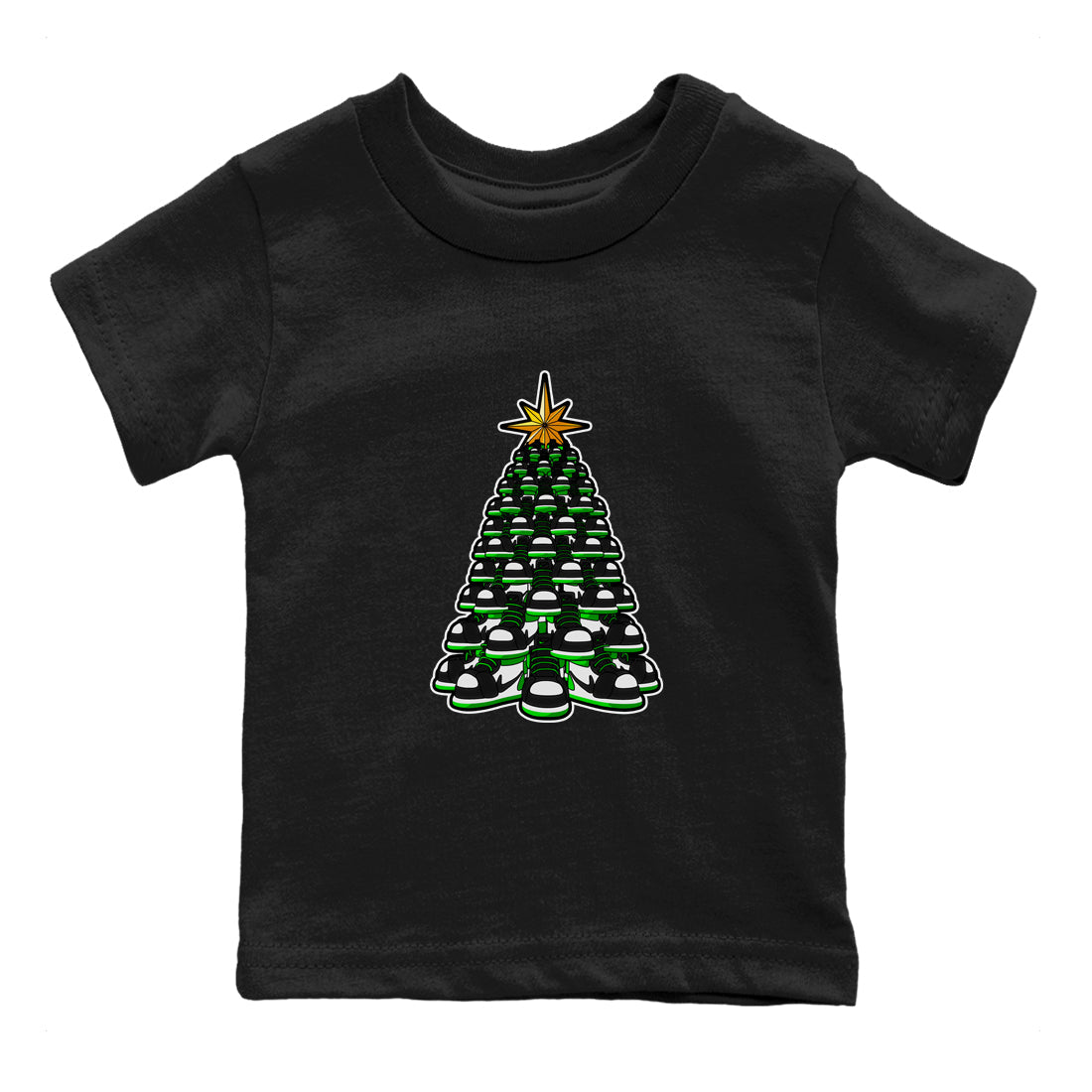 Air Jordan 1 Celtics shirt to match jordans Kicksmas Tree sneaker tees AJ1 Celtics Drip Gear Zone Baby Toddler Black 2 T-Shirt
