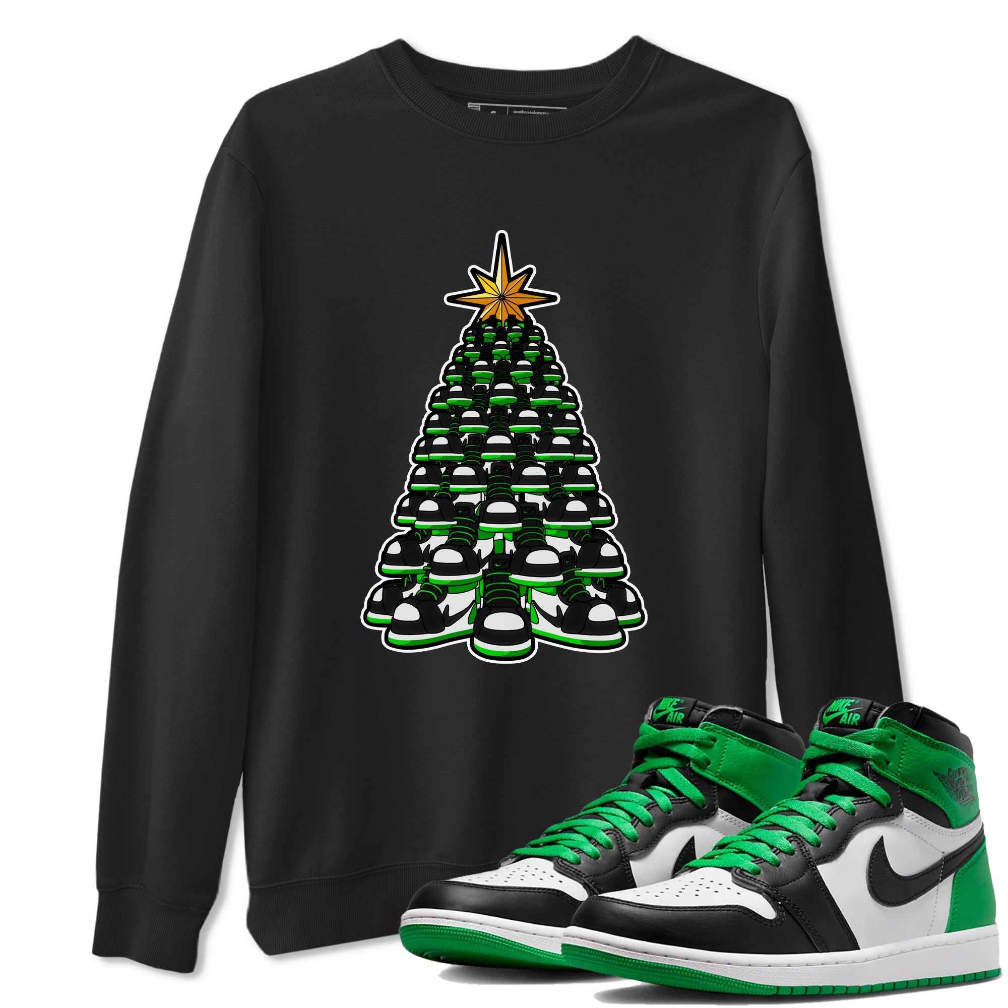 Air Jordan 1 Celtics shirt to match jordans Kicksmas Tree sneaker tees AJ1 Celtics Drip Gear Zone Unisex Black 1 T-Shirt