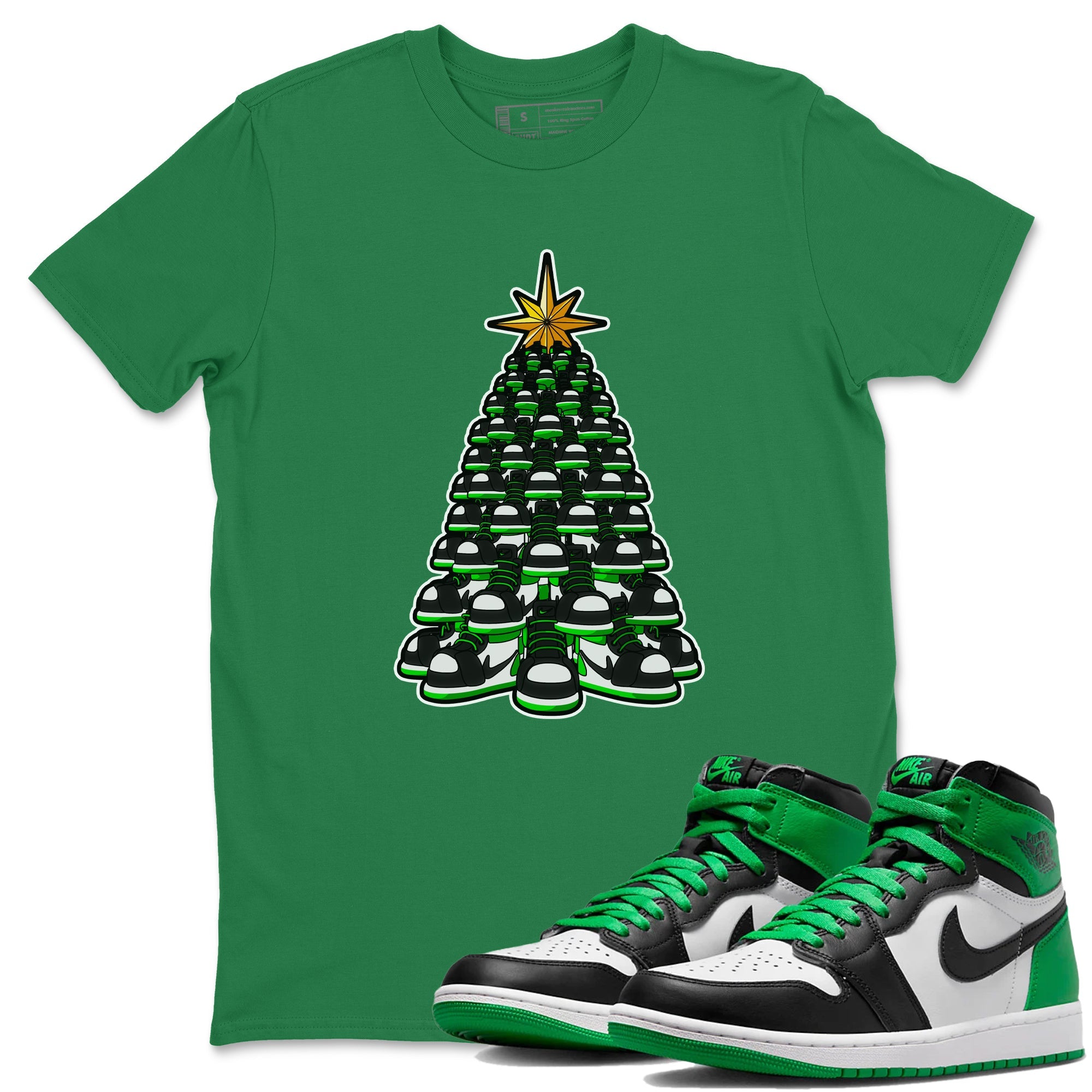 Air Jordan 1 Celtics shirt to match jordans Kicksmas Tree sneaker tees AJ1 Celtics Drip Gear Zone Unisex Kelly Green 1 T-Shirt
