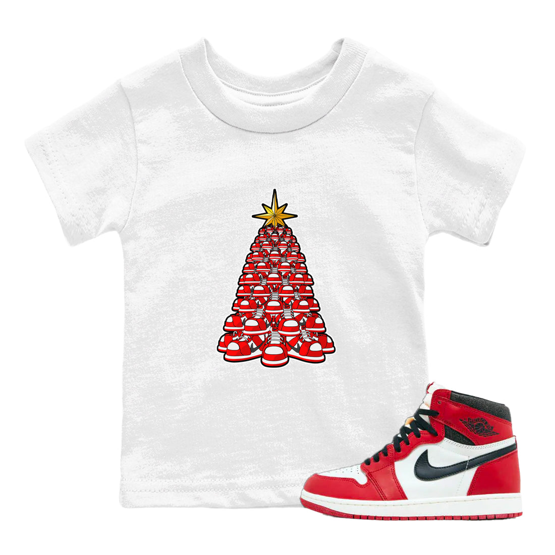 Air Jordan 1 Chicago shirt to match jordans Kicksmas Tree sneaker tees AJ1 Chicago Drip Gear Zone Baby Toddler White 1 T-Shirt