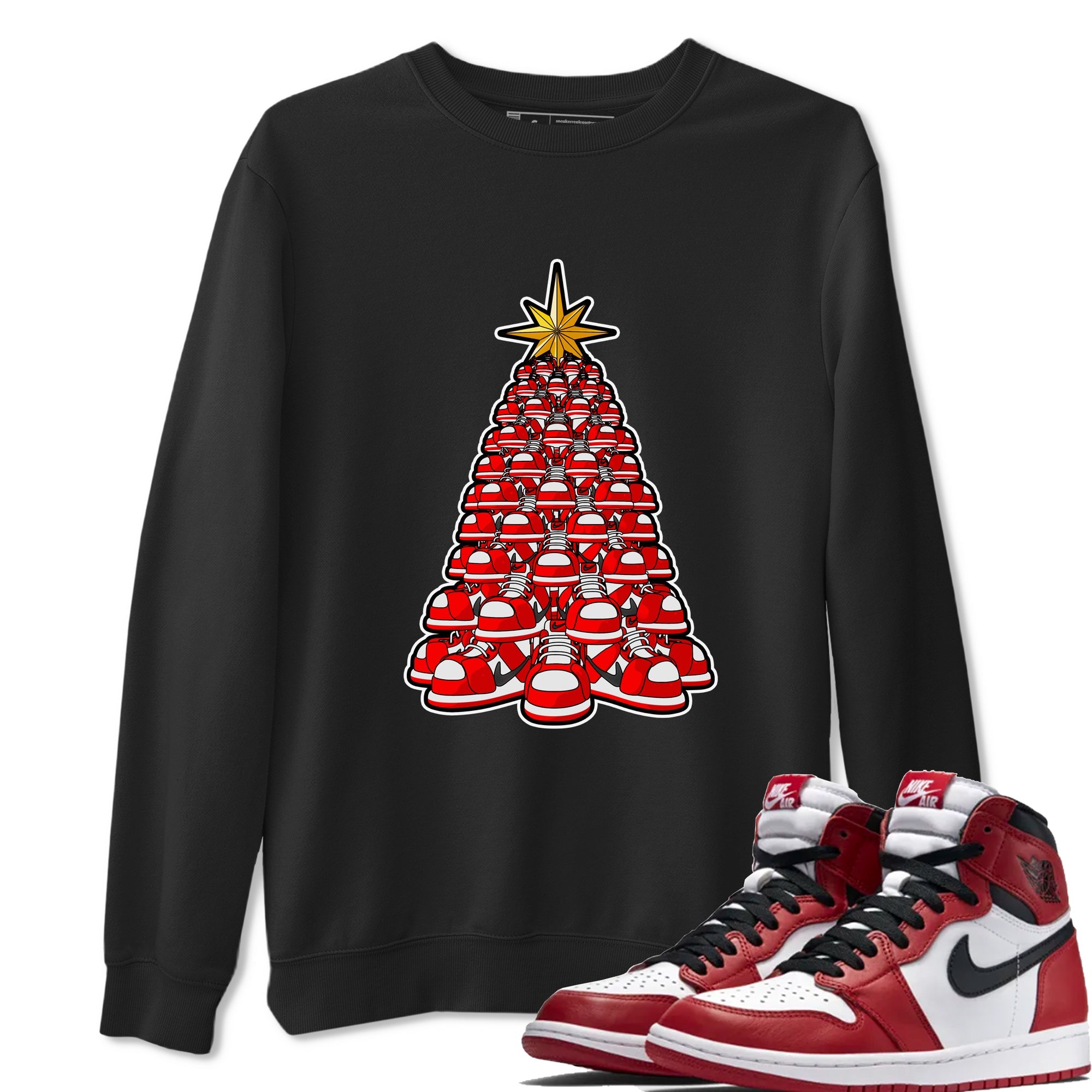 Air Jordan 1 Chicago shirt to match jordans Kicksmas Tree sneaker tees AJ1 Chicago Drip Gear Zone Unisex Black 1 T-Shirt