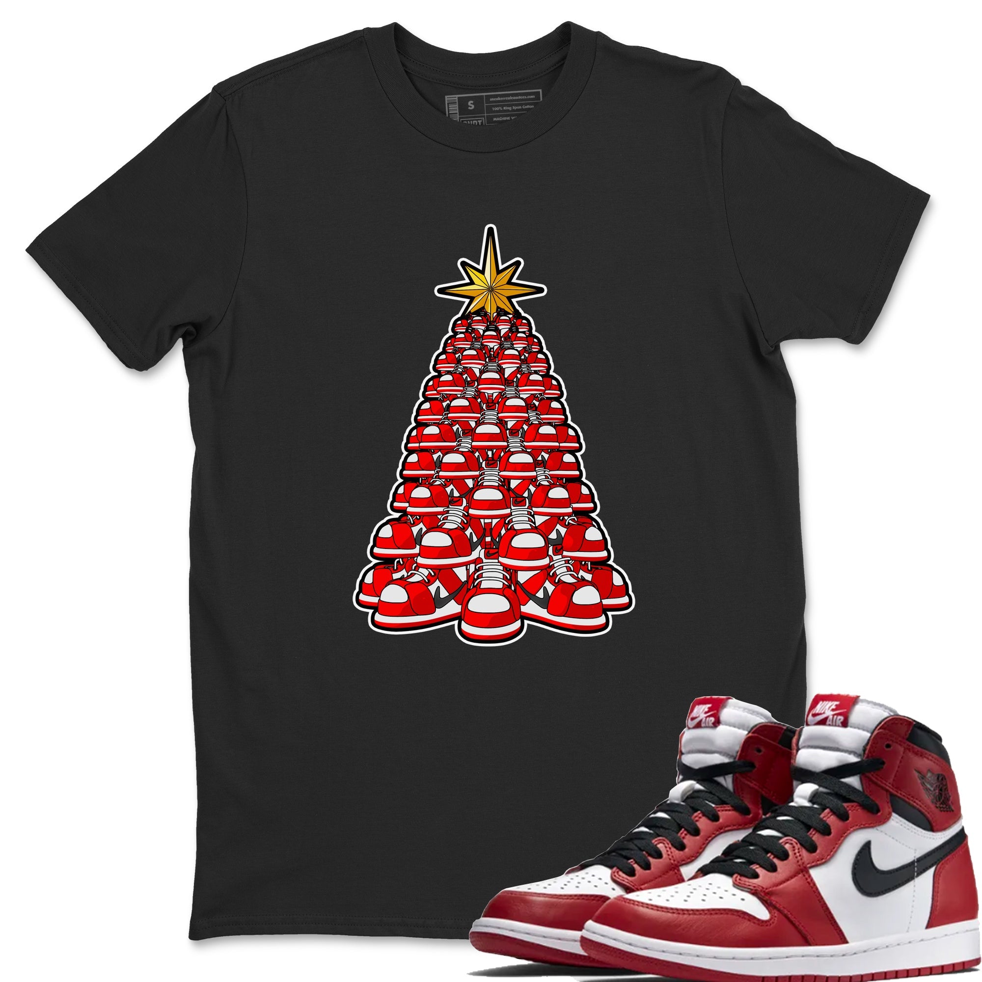 Air Jordan 1 Chicago shirt to match jordans Kicksmas Tree sneaker tees AJ1 Chicago Drip Gear Zone Unisex Black 1 T-Shirt