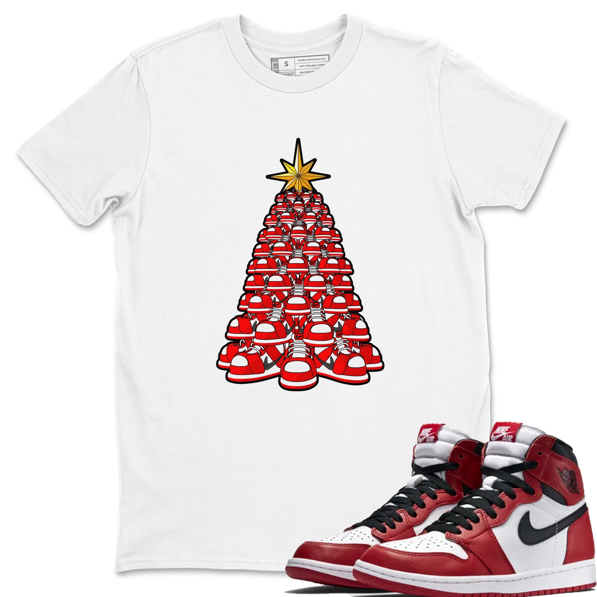 Air Jordan 1 Chicago shirt to match jordans Kicksmas Tree sneaker tees AJ1 Chicago Drip Gear Zone Unisex White 1 T-Shirt