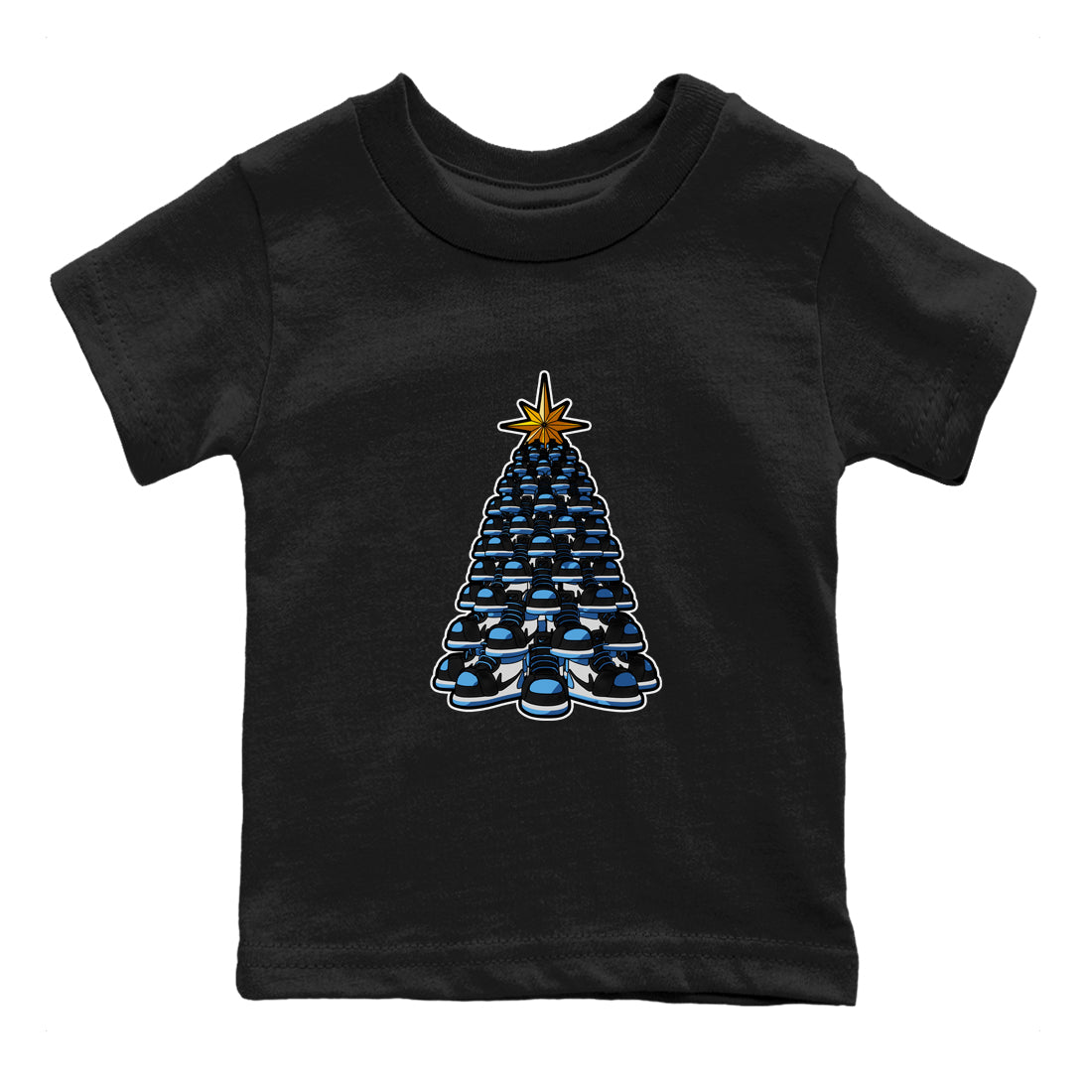 Air Jordan 1 UNC Toe shirt to match jordans Kicksmas Tree sneaker tees AJ1 UNC Toe Drip Gear Zone Baby Toddler Black 2 T-Shirt
