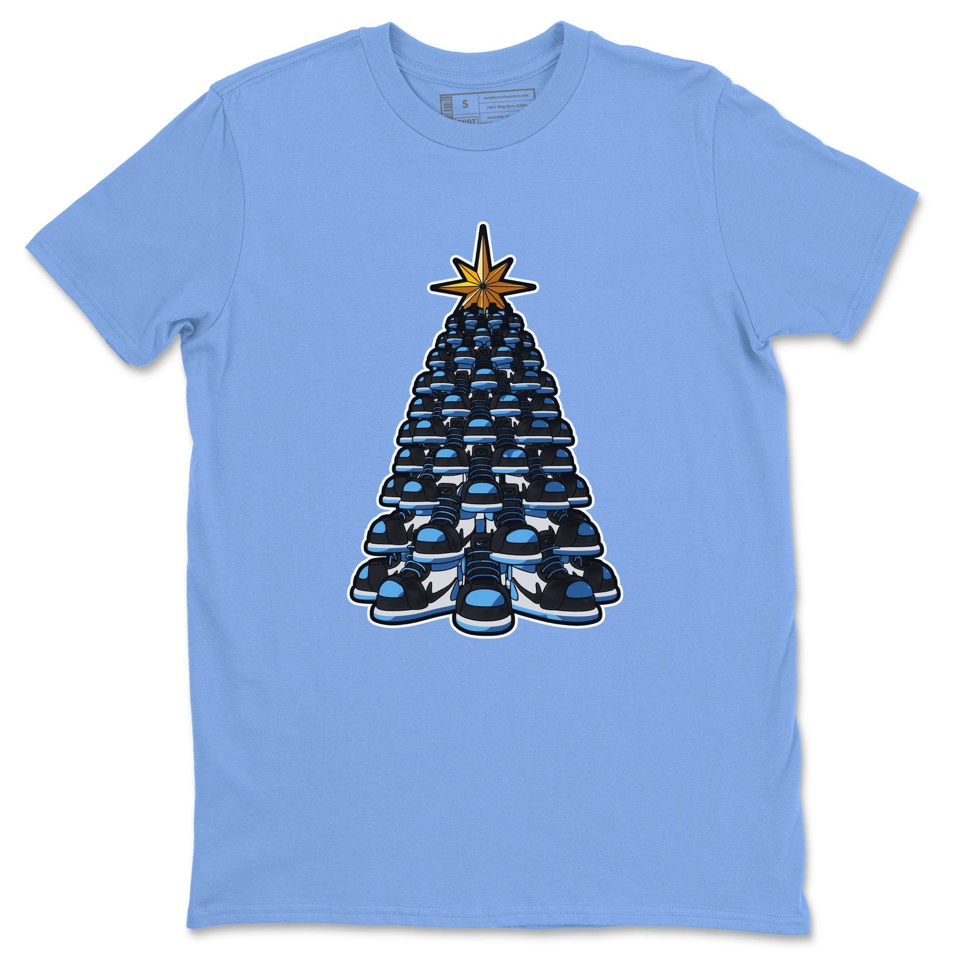 Air Jordan 1 UNC Toe shirt to match jordans Kicksmas Tree sneaker tees AJ1 UNC Toe Drip Gear Zone Unisex Carolina Blue 2 T-Shirt