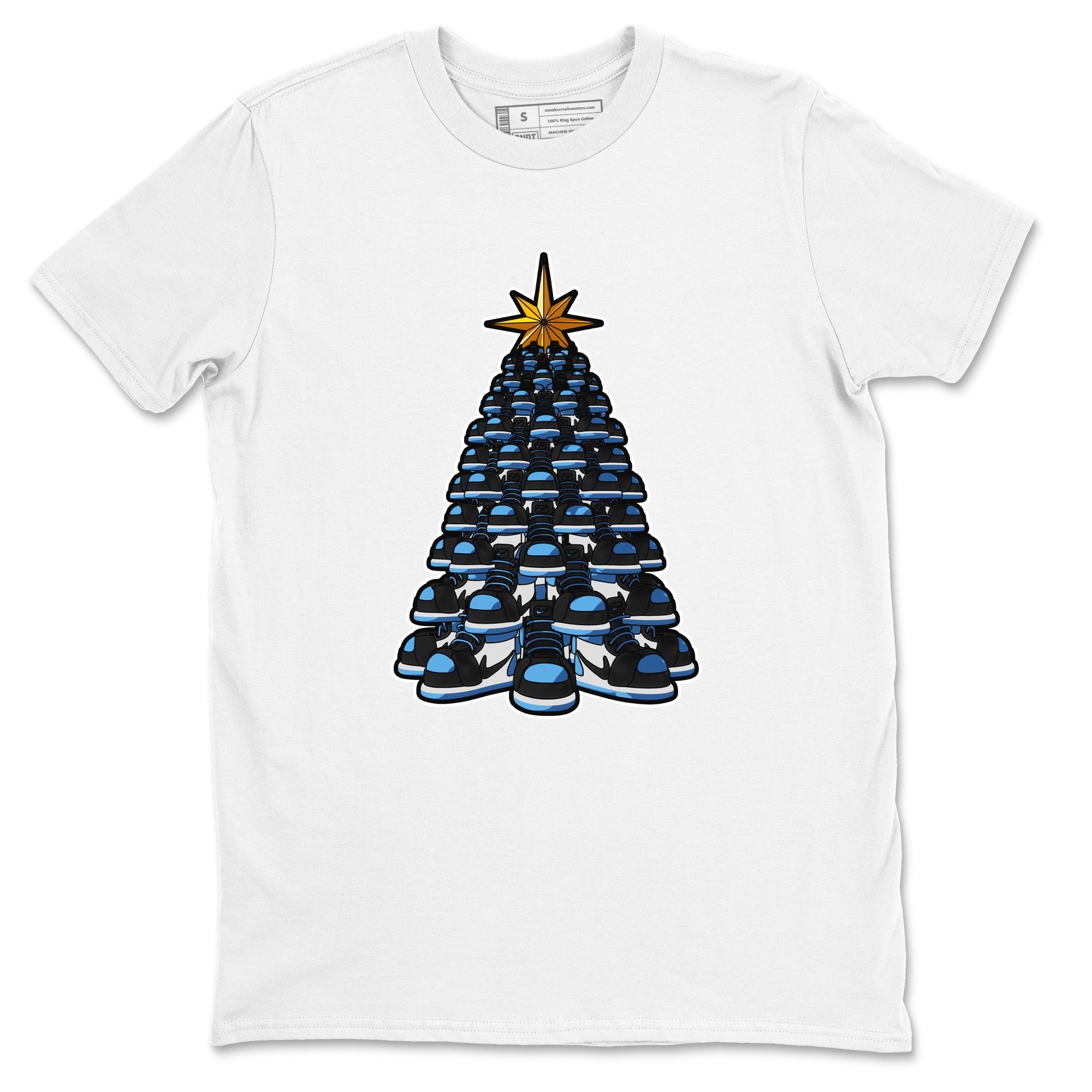 Air Jordan 1 UNC Toe shirt to match jordans Kicksmas Tree sneaker tees AJ1 UNC Toe Drip Gear Zone Unisex White 2 T-Shirt