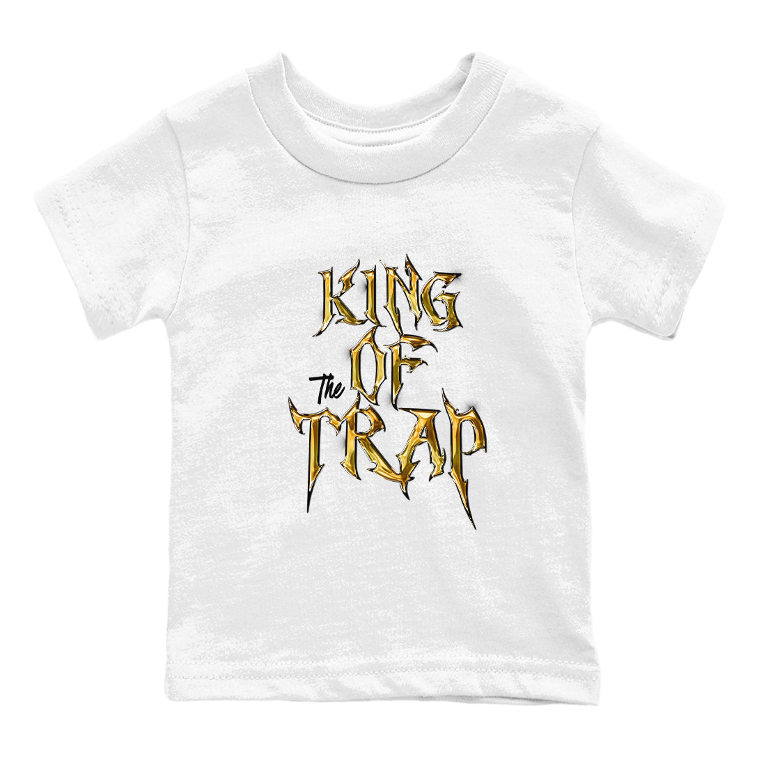 Air Jordan 1 High OG Black Metallic Gold shirts to match jordans King Of The Trap sneaker match tees Jordan 1 Black Metallic Gold Drip Gear Zone streetwear brand Baby and Youth White 2 cotton tee