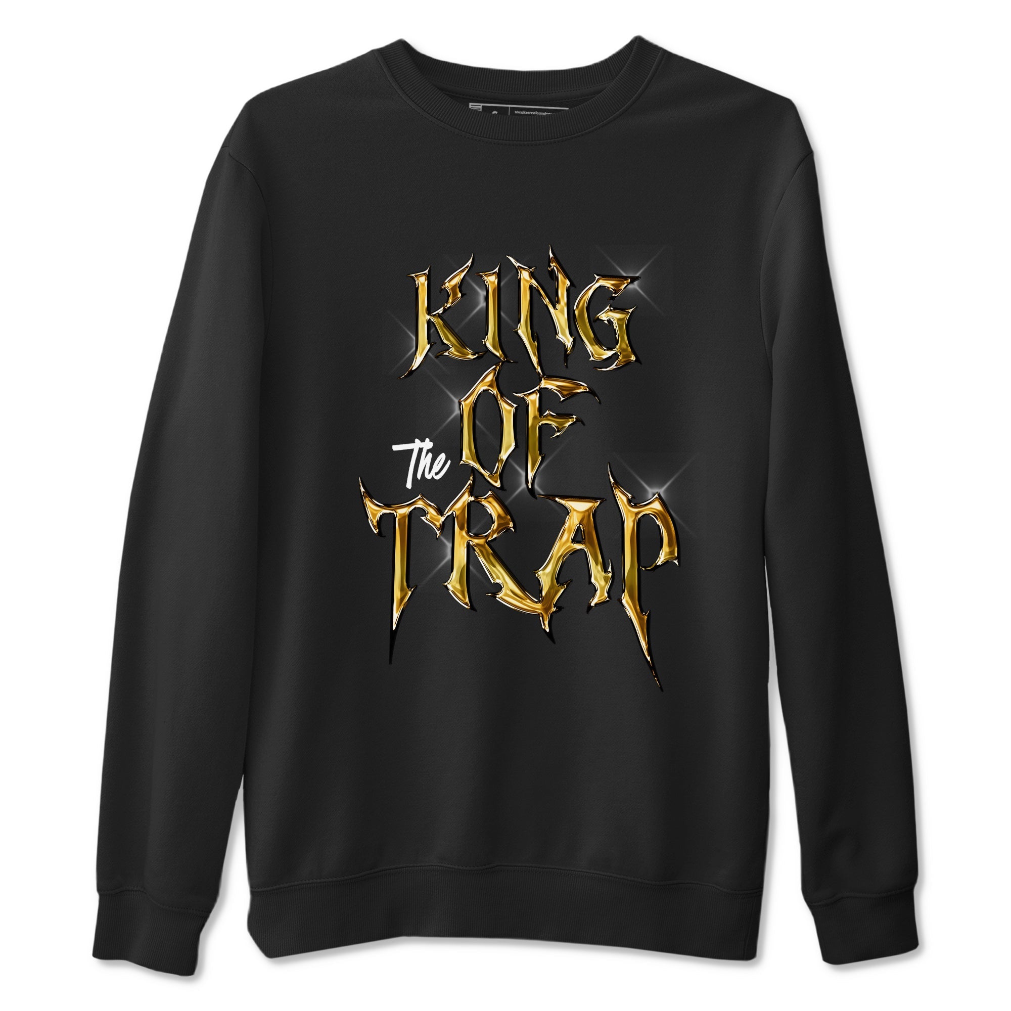 Air Jordan 1 High OG Black Metallic Gold shirts to match jordans King Of The Trap sneaker match tees Jordan 1 Black Metallic Gold Drip Gear Zone streetwear brand Black 2 unisex cotton tee