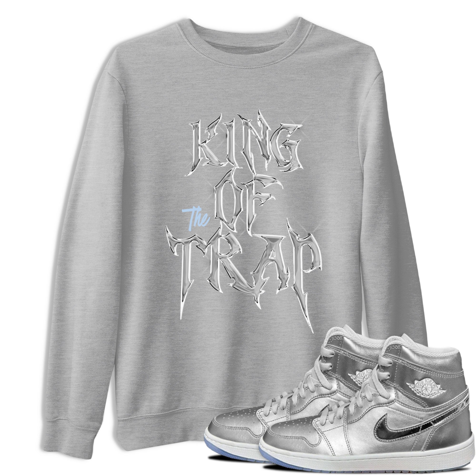 Air Jordan 1 Golf Gift Giving shirt to match jordans King Of The Trap sneaker tees Air Jordan 1 Tokyo Drip Gear Zone Streetwear Casual Fit Heather Grey 1 T-Shirt