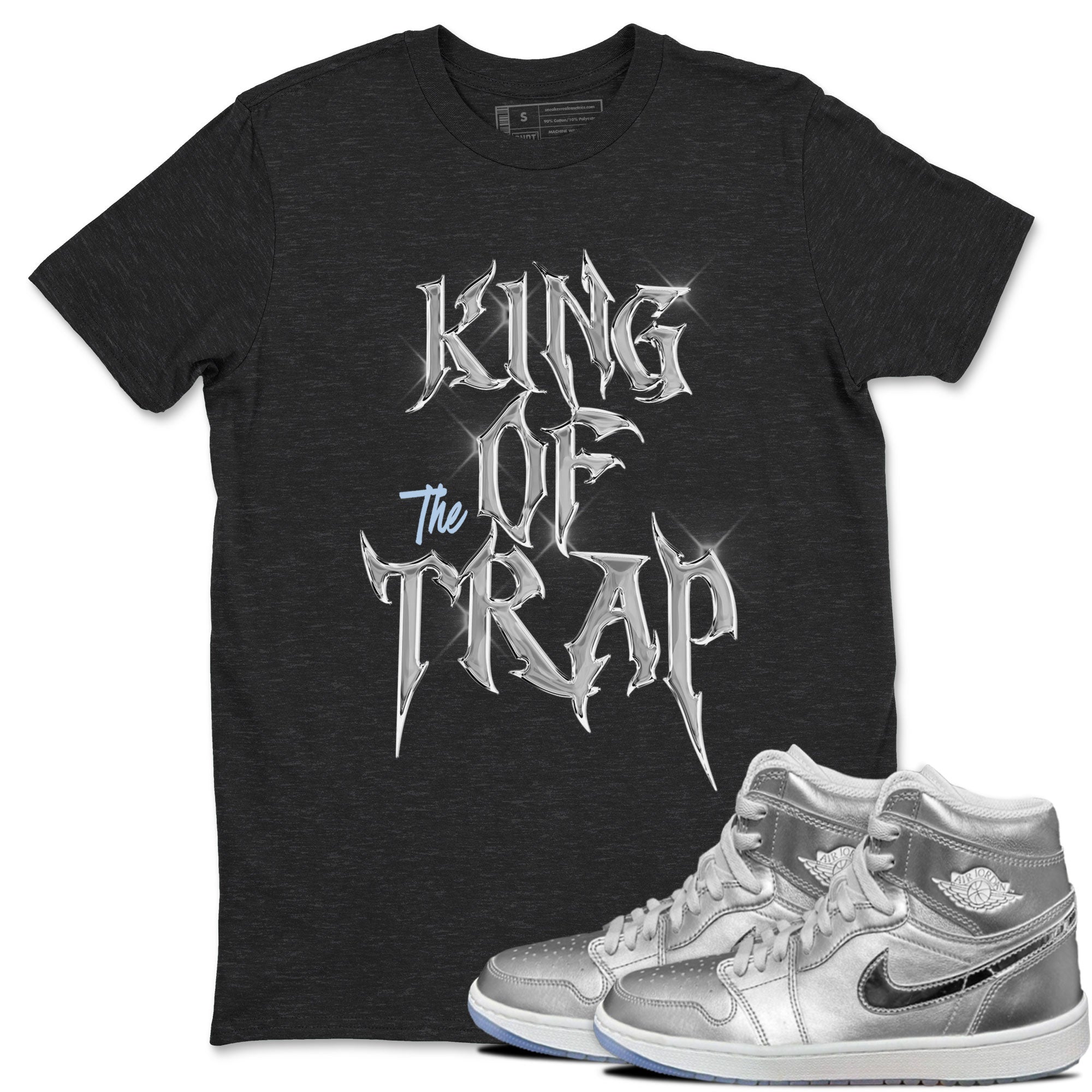 Air Jordan 1 Golf Gift Giving shirt to match jordans King Of The Trap sneaker tees Air Jordan 1 Tokyo Drip Gear Zone Streetwear Casual Fit Charcoal Heather 1 T-Shirt