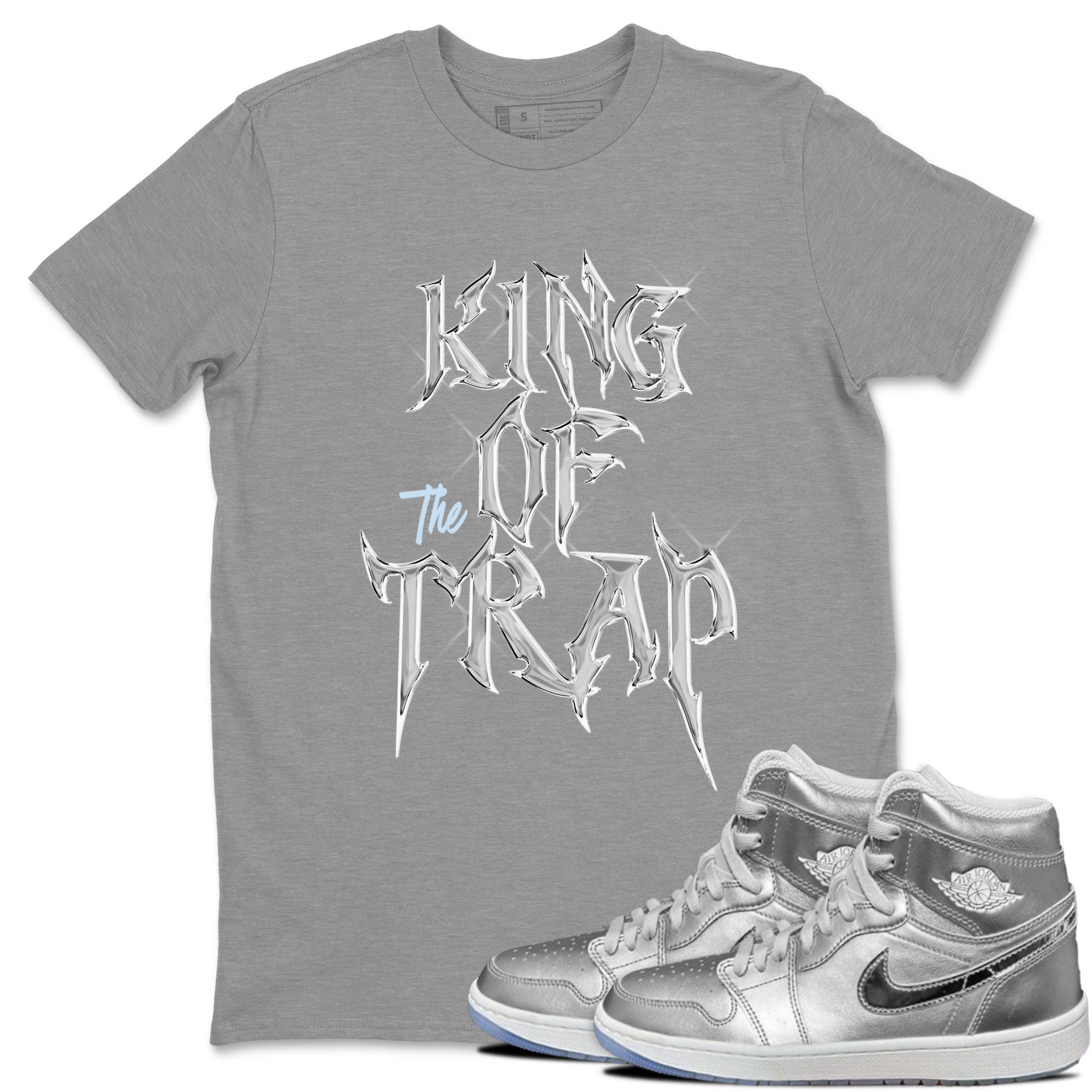 Air Jordan 1 Golf Gift Giving shirt to match jordans King Of The Trap sneaker tees Air Jordan 1 Tokyo Drip Gear Zone Streetwear Casual Fit Heather Grey 1 T-Shirt