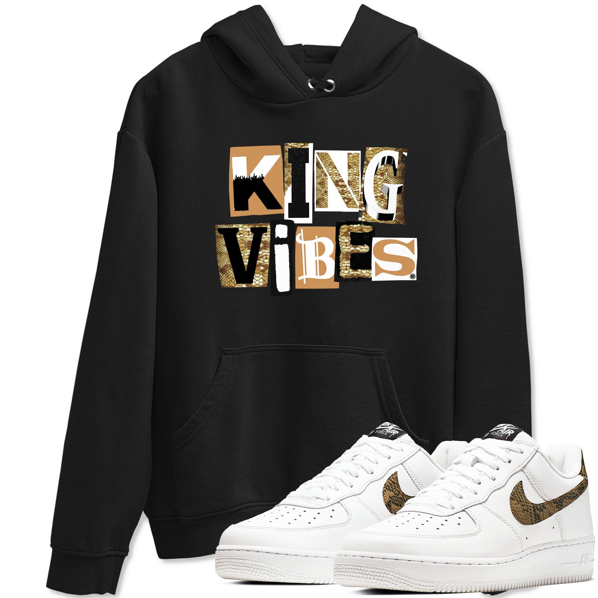 Air Force 1 Ivory Snake shirt to match jordans King Vibes sneaker tees Air Force 1 Ivory Snake Drip Gear Zone unisex cotton Black 1 crew neck shirt