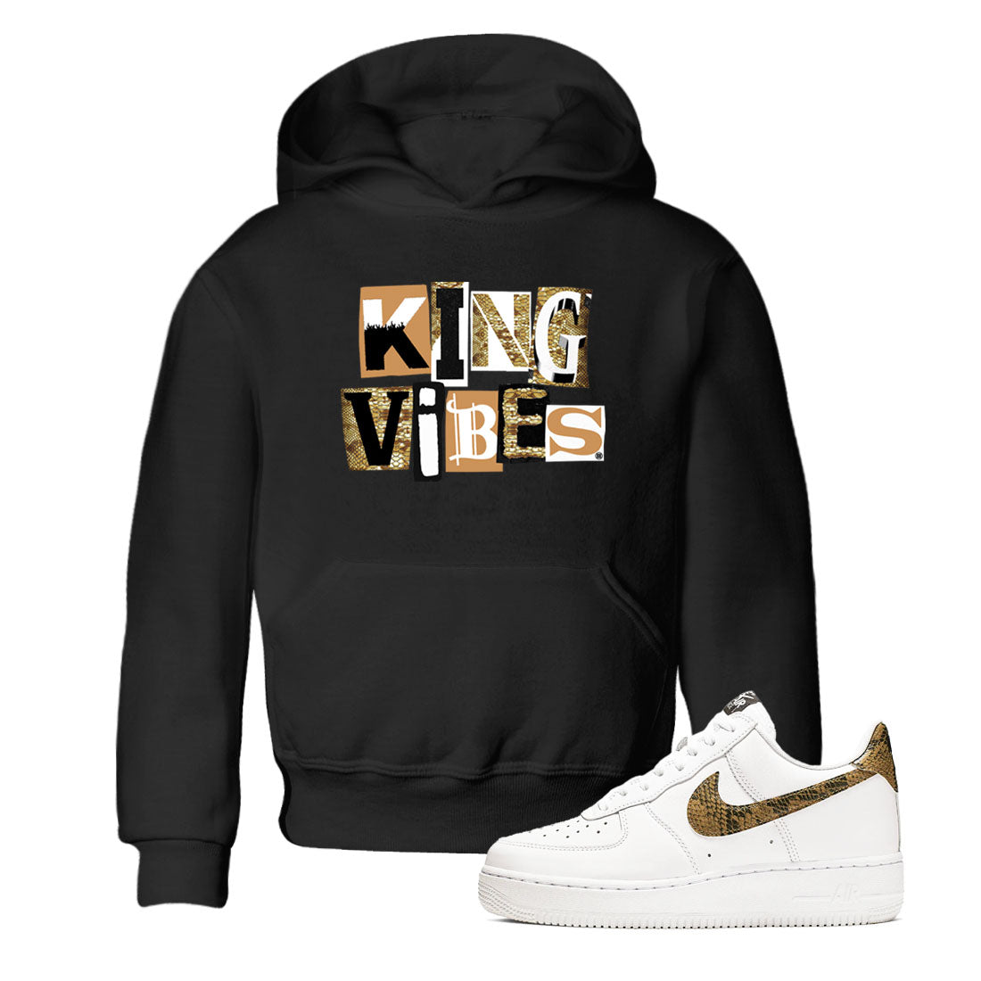 Air Force 1 Ivory Snake shirt to match jordans King Vibes sneaker tees Air Force 1 Ivory Snake Drip Gear Zone baby toddler Black 1 cotton Shirt