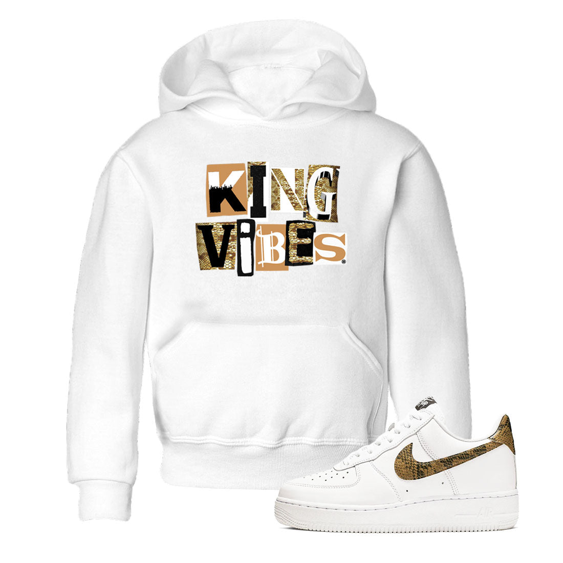 Air Force 1 Ivory Snake shirt to match jordans King Vibes sneaker tees Air Force 1 Ivory Snake Drip Gear Zone baby toddler White 1 cotton Shirt