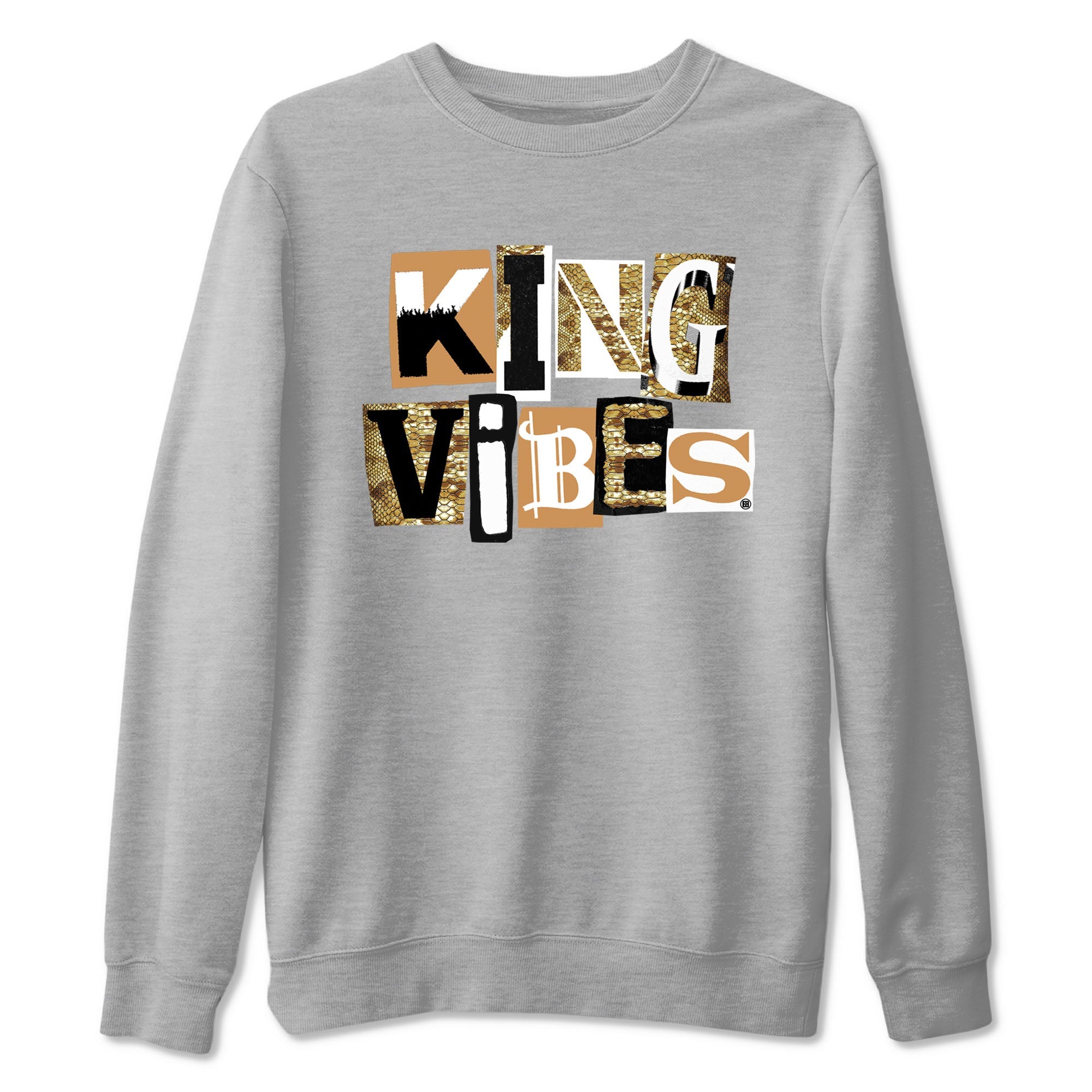 Air Force 1 Ivory Snake shirt to match jordans King Vibes sneaker tees Air Force 1 Ivory Snake Drip Gear Zone unisex cotton Heather Grey 2 crew neck shirt