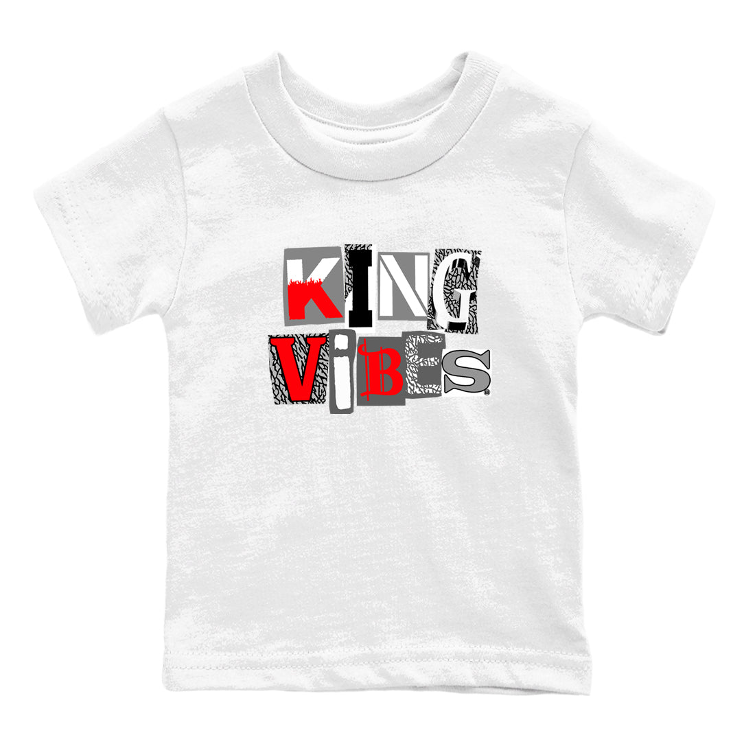 3s Cement Grey shirts to match jordans King Vibes sneaker match tees Air Jordan 3 Cement Grey Drip Gear Zone streetwear brand Baby and Youth White 2 cotton tee