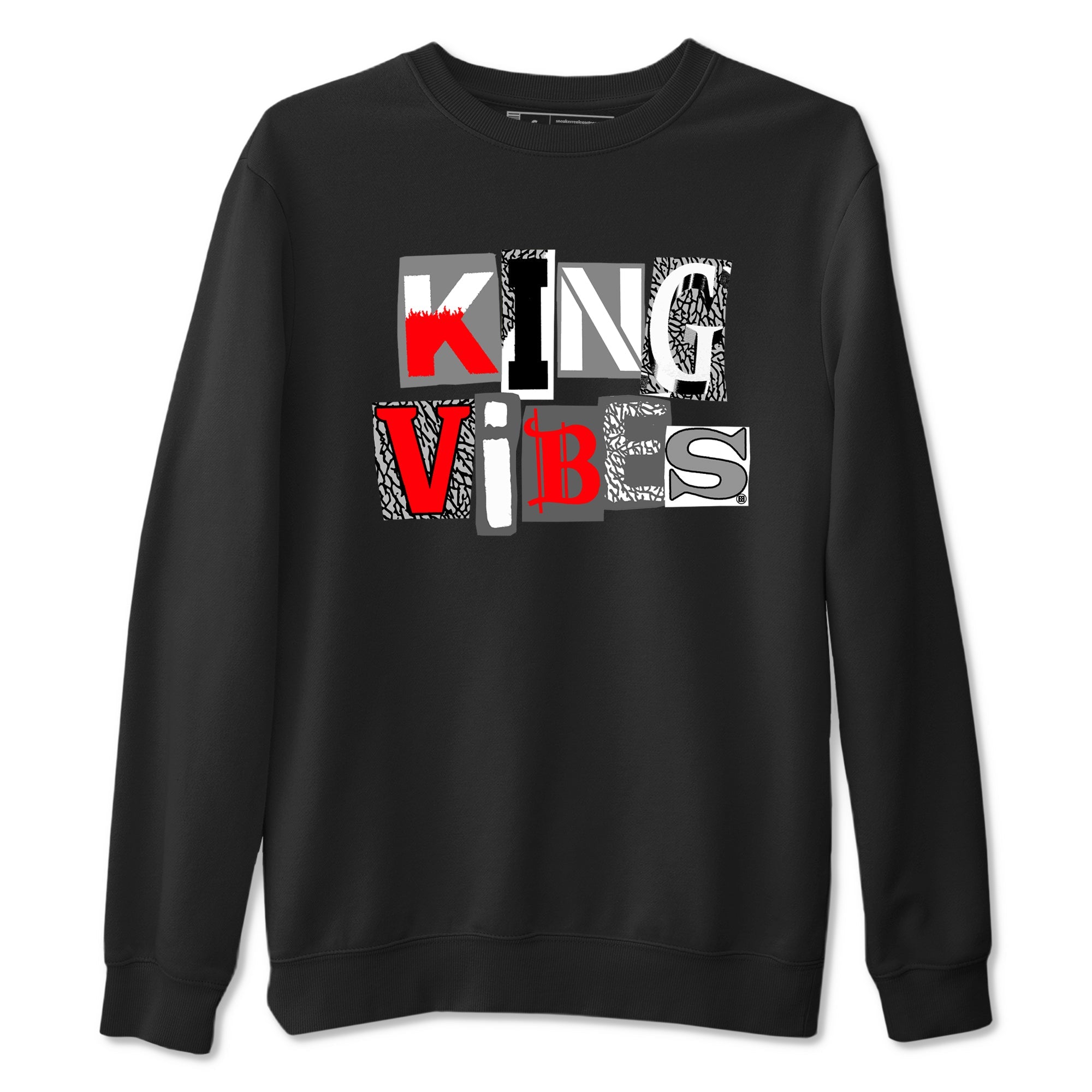 3s Cement Grey shirts to match jordans King Vibes sneaker match tees Air Jordan 3 Cement Grey Drip Gear Zone streetwear brand Black 2 unisex cotton tee