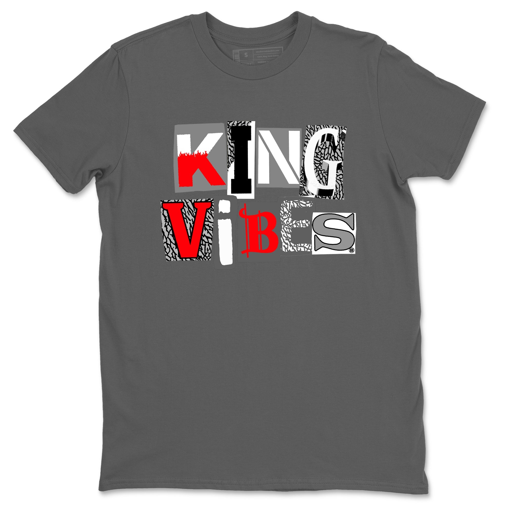 3s Cement Grey shirts to match jordans King Vibes sneaker match tees Air Jordan 3 Cement Grey Drip Gear Zone streetwear brand Cool Grey 2 unisex cotton tee