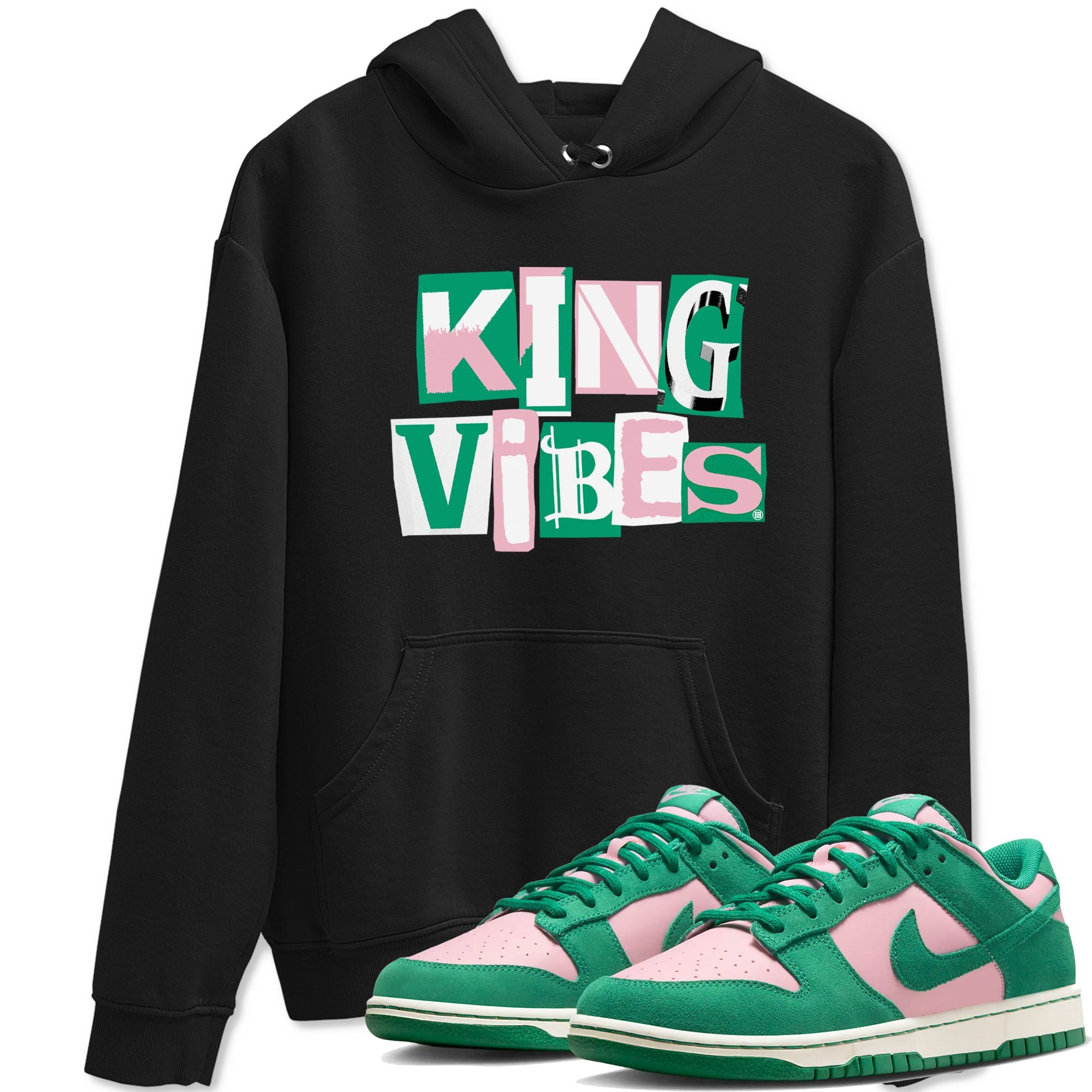 Dunk Low Medium Soft Pink Malachite shirt to match jordans King Vibes sneaker tees Dunks Medium Soft Pink Malachite Streetwear Brand Drip Gear Zone unisex cotton Black 1 crew neck shirt