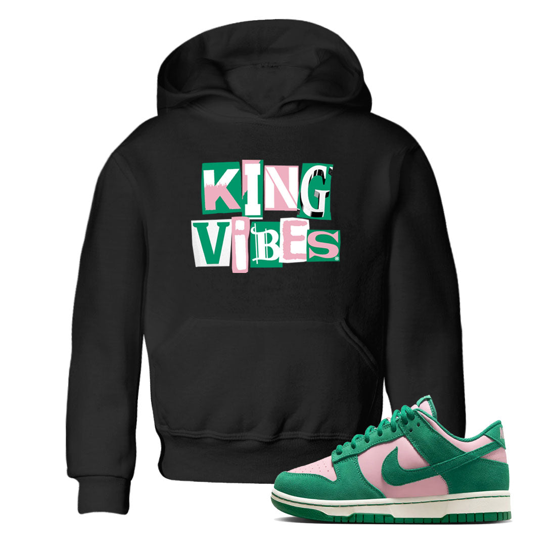 Dunk Low Medium Soft Pink Malachite shirt to match jordans King Vibes sneaker tees Dunks Medium Soft Pink Malachite Streetwear Brand Drip Gear Zone baby toddler Black 1 cotton Shirt
