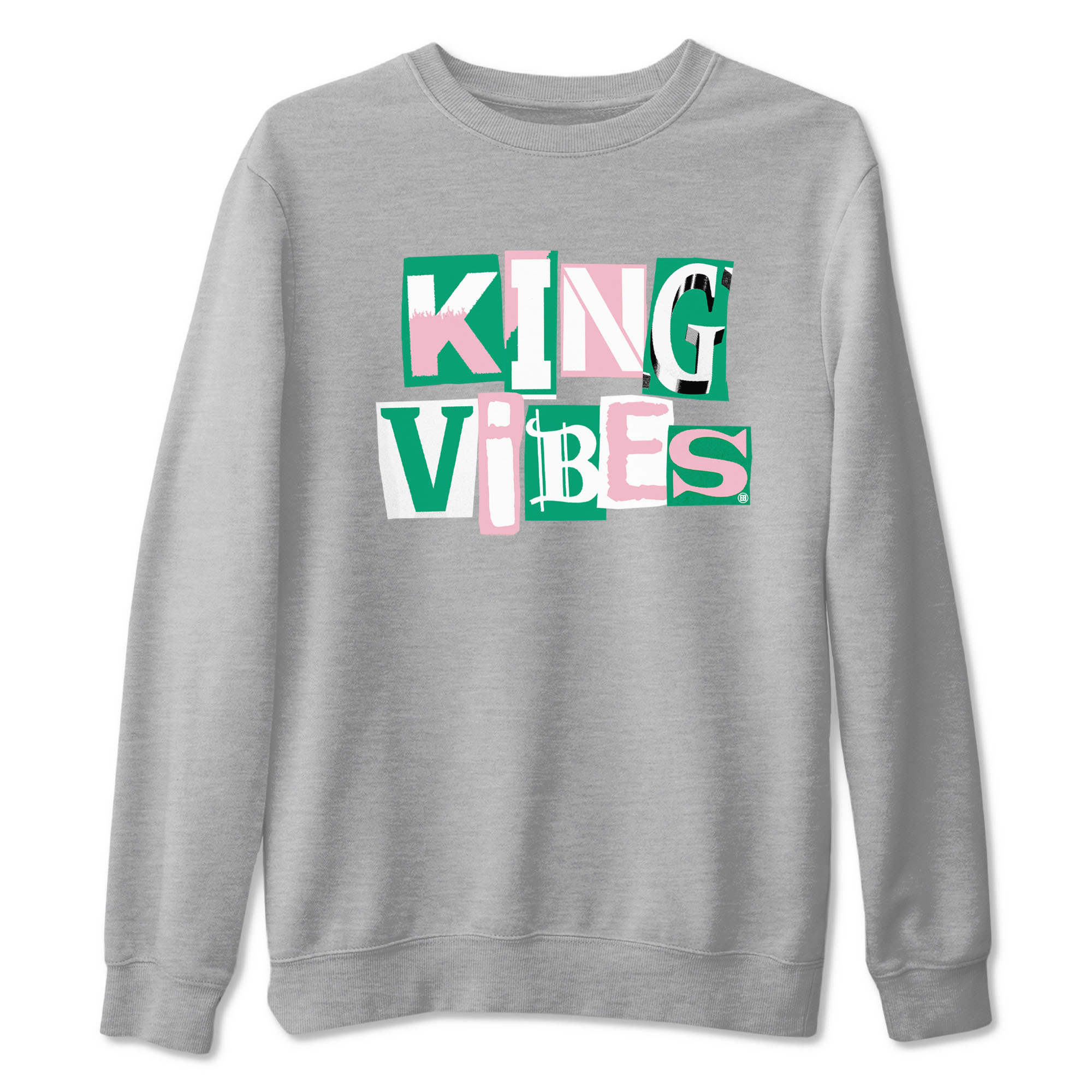 Dunk Low Medium Soft Pink Malachite shirt to match jordans King Vibes sneaker tees Dunks Medium Soft Pink Malachite Streetwear Brand Drip Gear Zone unisex cotton Heather Grey 2 crew neck shirt