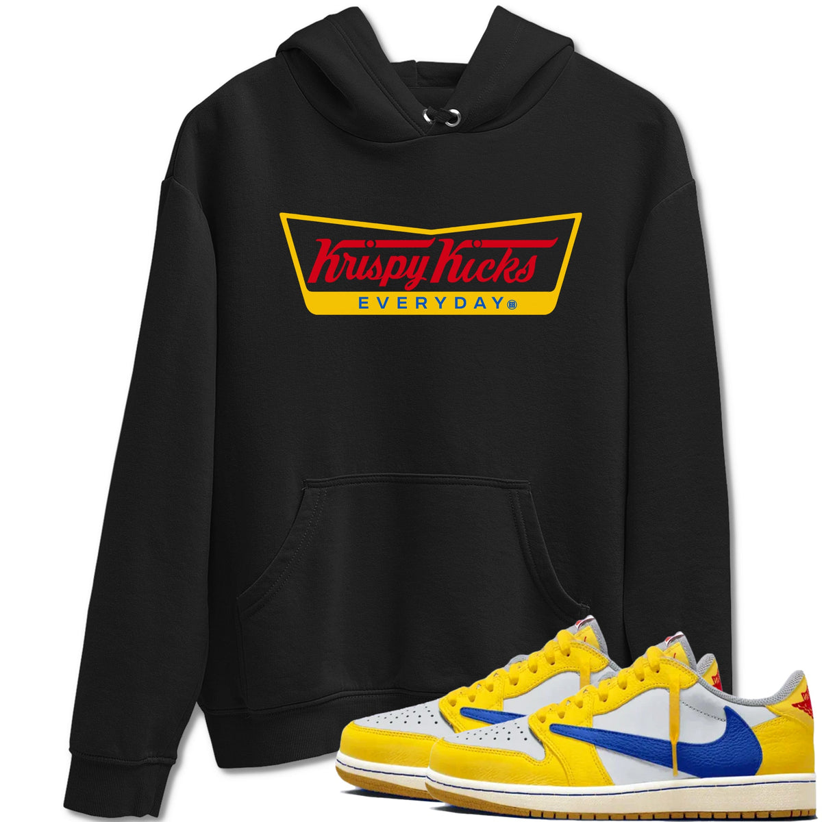 Air Jordan 1 Low x Travis Scott x Canary shirts to match jordans Krispy Kicks sneaker match tees Travis Scott Canary Drip Gear Zone unisex cotton Black 1 crew neck shirts