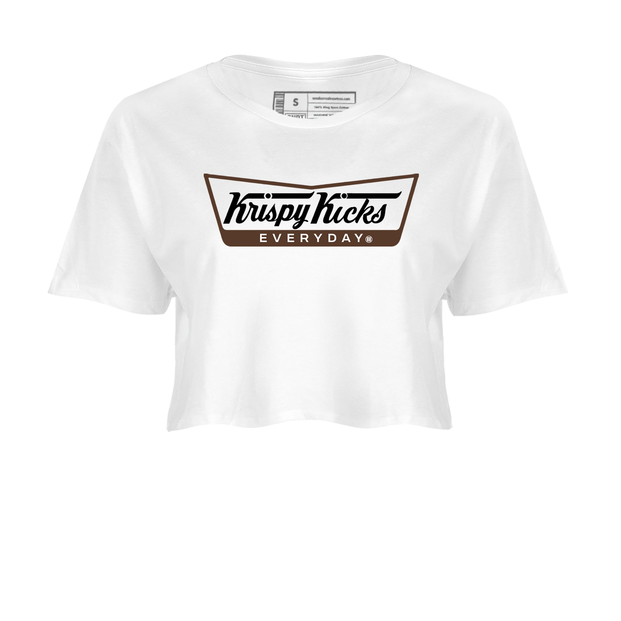 12s Baroque Brown shirts to match jordans Krispy Kicks sneaker match tees Air Jordan 12 Baroque Brown match shoes to clothes Drip Gear Zone unisex cotton White 2 crop tee