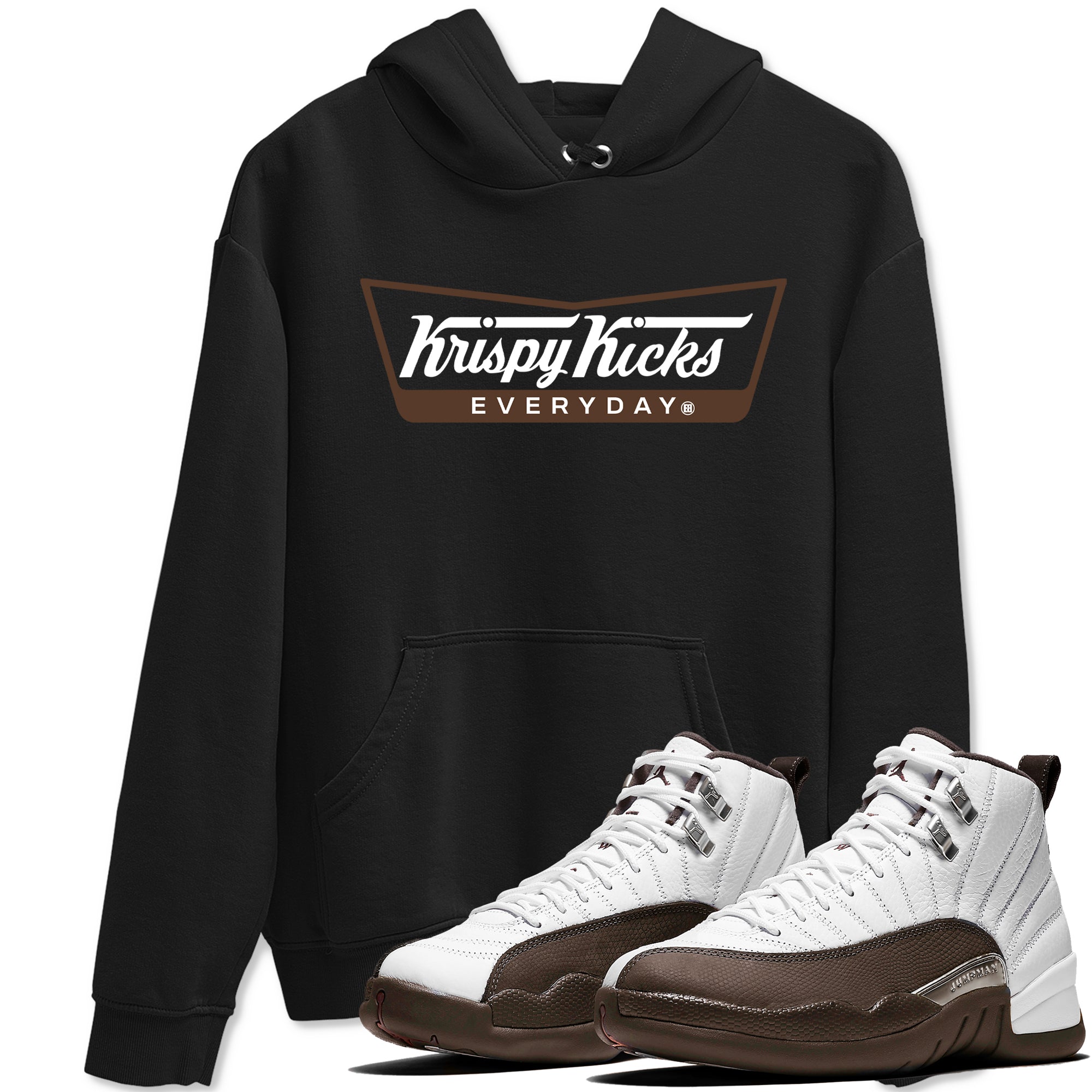 12s Baroque Brown shirts to match jordans Krispy Kicks sneaker match tees Air Jordan 12 Baroque Brown match shoes to clothes Drip Gear Zone unisex cotton Black 1 shirts