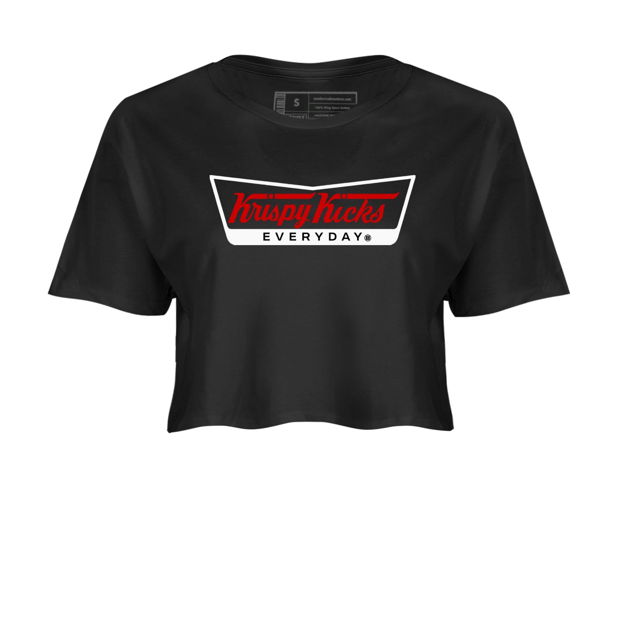 Air Jordan 14 Black Toe t shirts to match sneakers Krispy Kicks sneaker match tees 14s Black Toe sneaker match tee Drip Gear Zone unisex cotton Black 2 crop tee