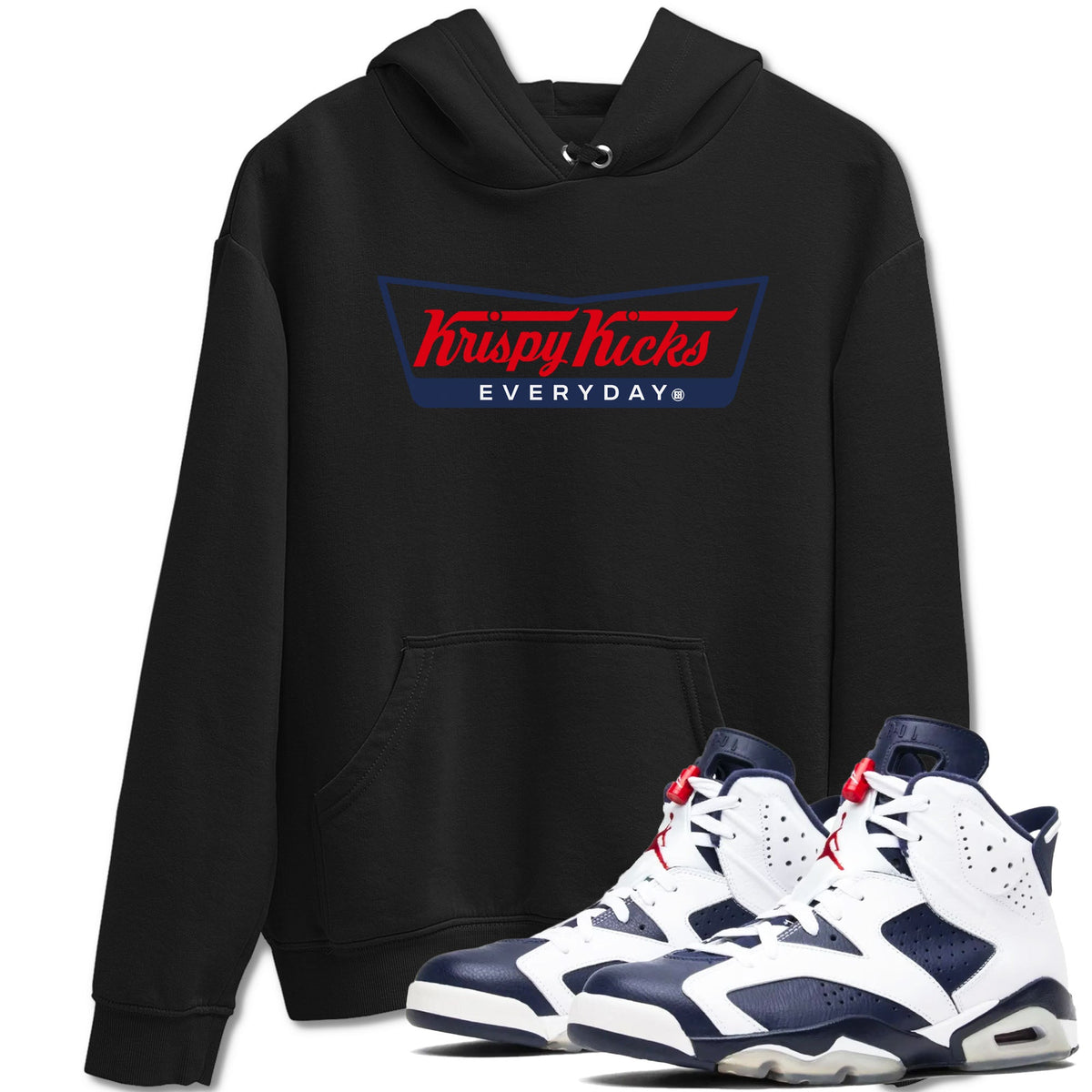 6s Olympic shirts to match jordans Krispy Kicks sneaker match tees Air Jordan 6 Olympic Drip Gear Zone streetwear brand Black 1 unisex cotton tee