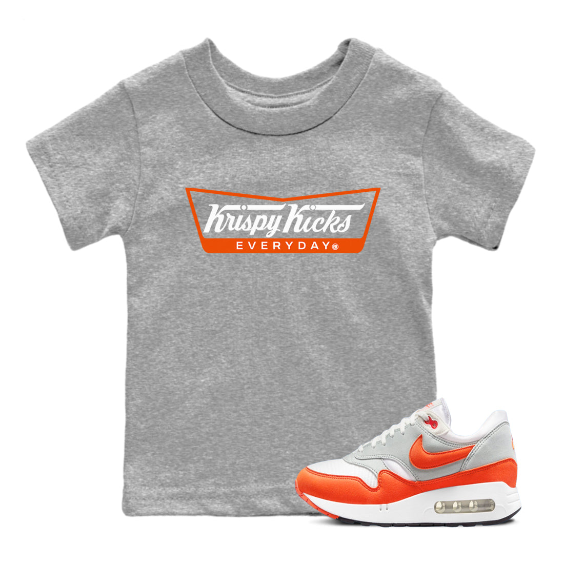 Air Max 1 OG '86 'Summit White and Cosmic Clay shirts to match jordans Krispy Kicks sneaker match tees Air Max 1 Cosmic Clay match shoes to clothes Drip Gear Zone Youth Baby Heather Grey 1 tee