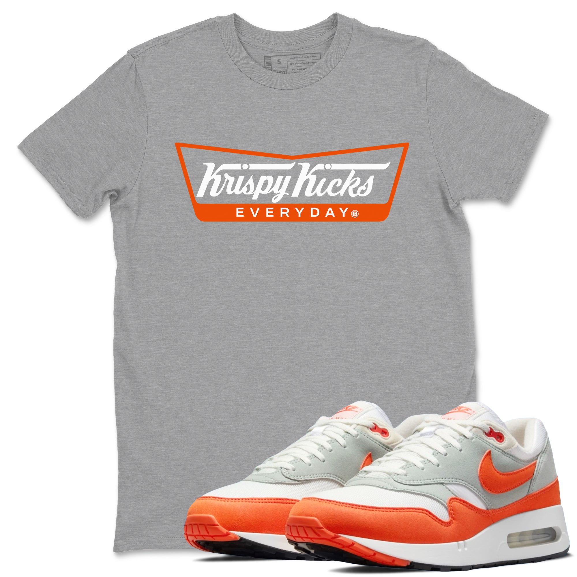 Air Max 1 OG '86 'Summit White and Cosmic Clay shirts to match jordans Krispy Kicks sneaker match tees Air Max 1 Cosmic Clay match shoes to clothes Drip Gear Zone unisex cotton Heather Grey 1 shirts