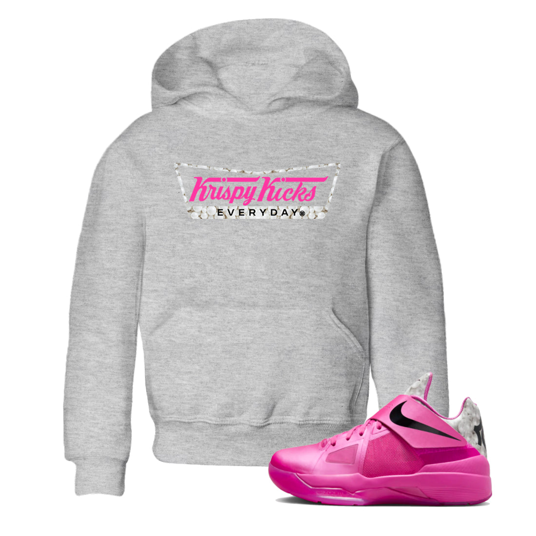 Nike KD 4 Retro Aunt Pearl shirts to match jordans Krispy Kicks sneaker match tees Nike KD 4 Aunt Pearl match shoes to clothes Drip Gear Zone Youth Baby Heather Grey 1 tee