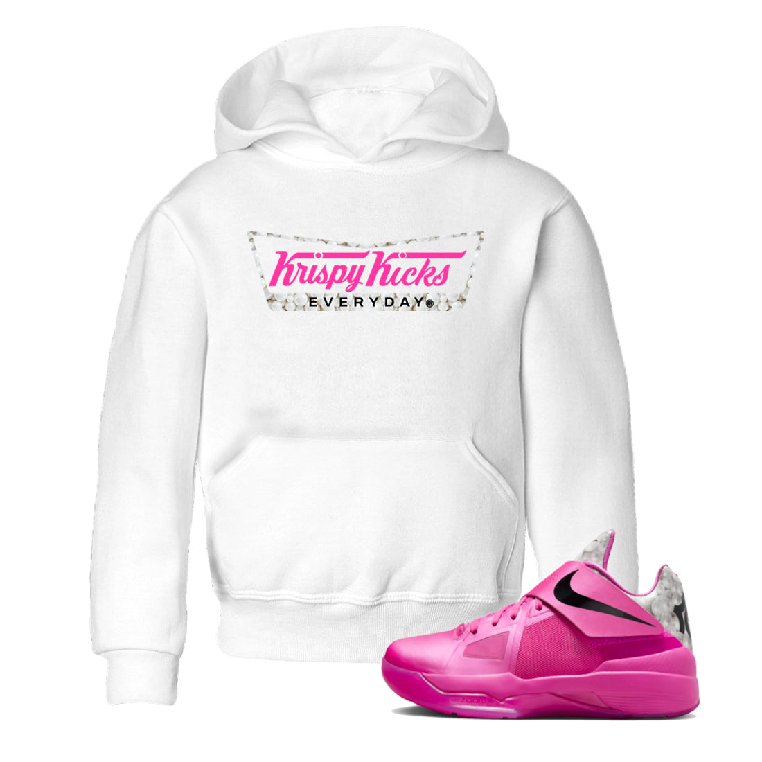 Nike KD 4 Retro Aunt Pearl shirts to match jordans Krispy Kicks sneaker match tees Nike KD 4 Aunt Pearl match shoes to clothes Drip Gear Zone Youth Baby White 1 tee