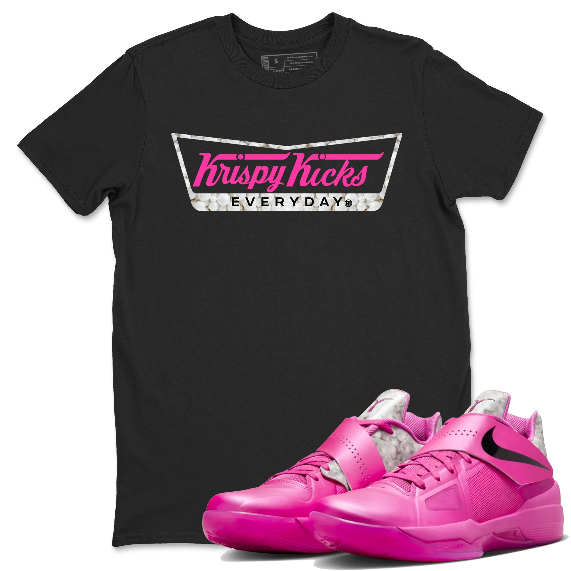 Nike KD 4 Retro Aunt Pearl shirts to match jordans Krispy Kicks sneaker match tees Nike KD 4 Aunt Pearl match shoes to clothes Drip Gear Zone unisex cotton Black 1 shirts