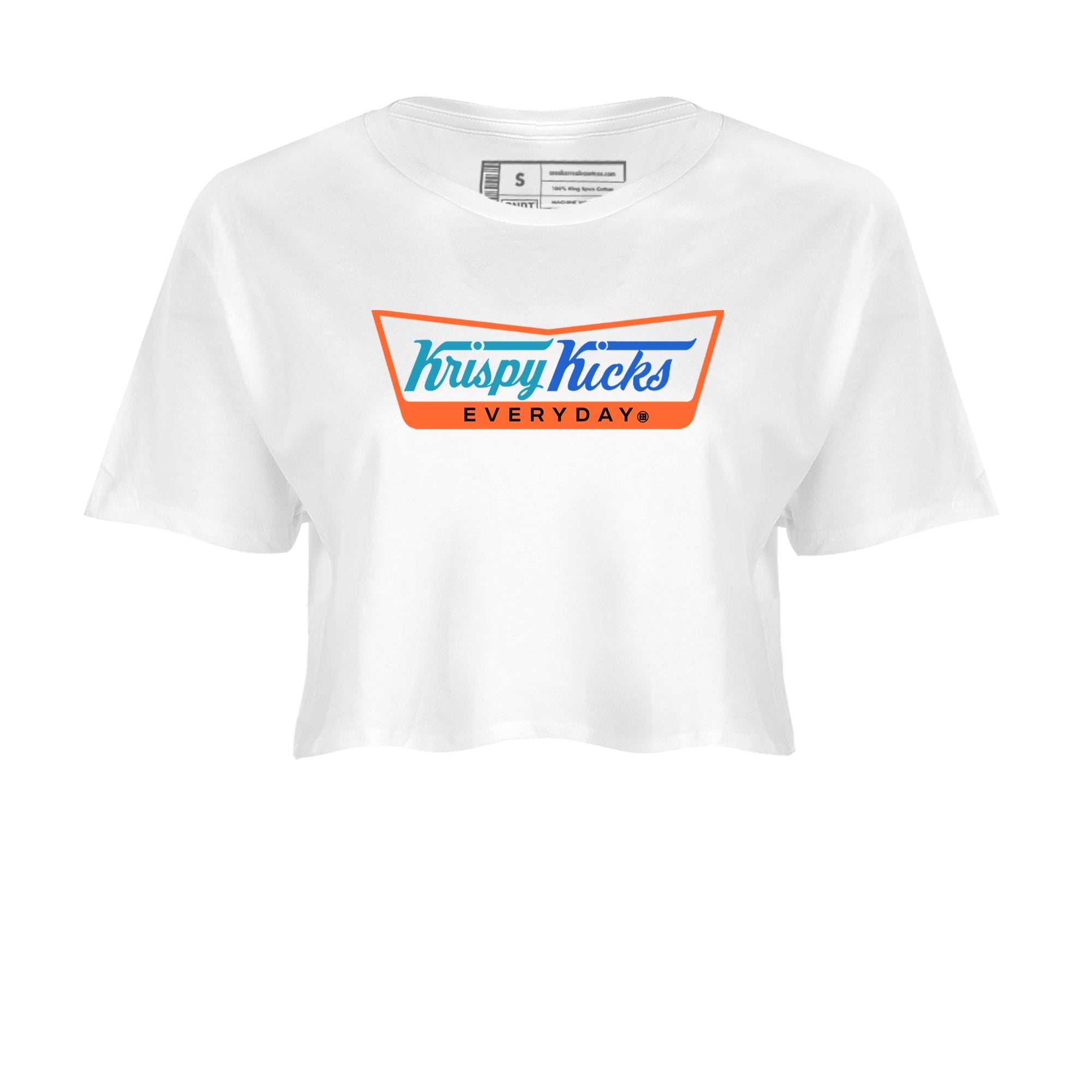 Yeezy 700 Bright Blue shirts to match jordans Krispy Kicks sneaker match tees Yeezy 700 Bright Blue match shoes to clothes Drip Gear Zone unisex cotton White 2 crop tee