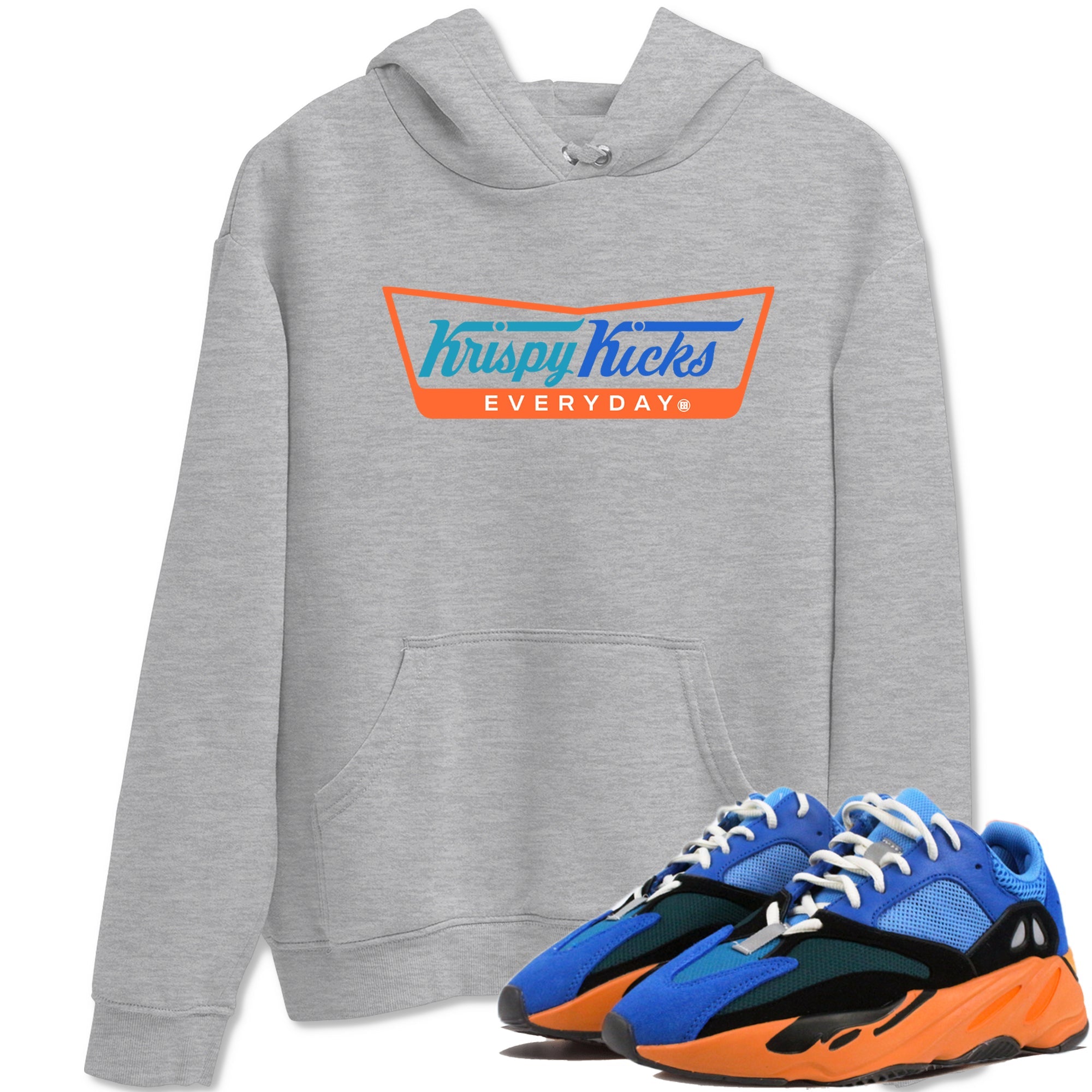 Yeezy 700 Bright Blue shirts to match jordans Krispy Kicks sneaker match tees Yeezy 700 Bright Blue match shoes to clothes Drip Gear Zone unisex cotton Heather Grey 1 shirts
