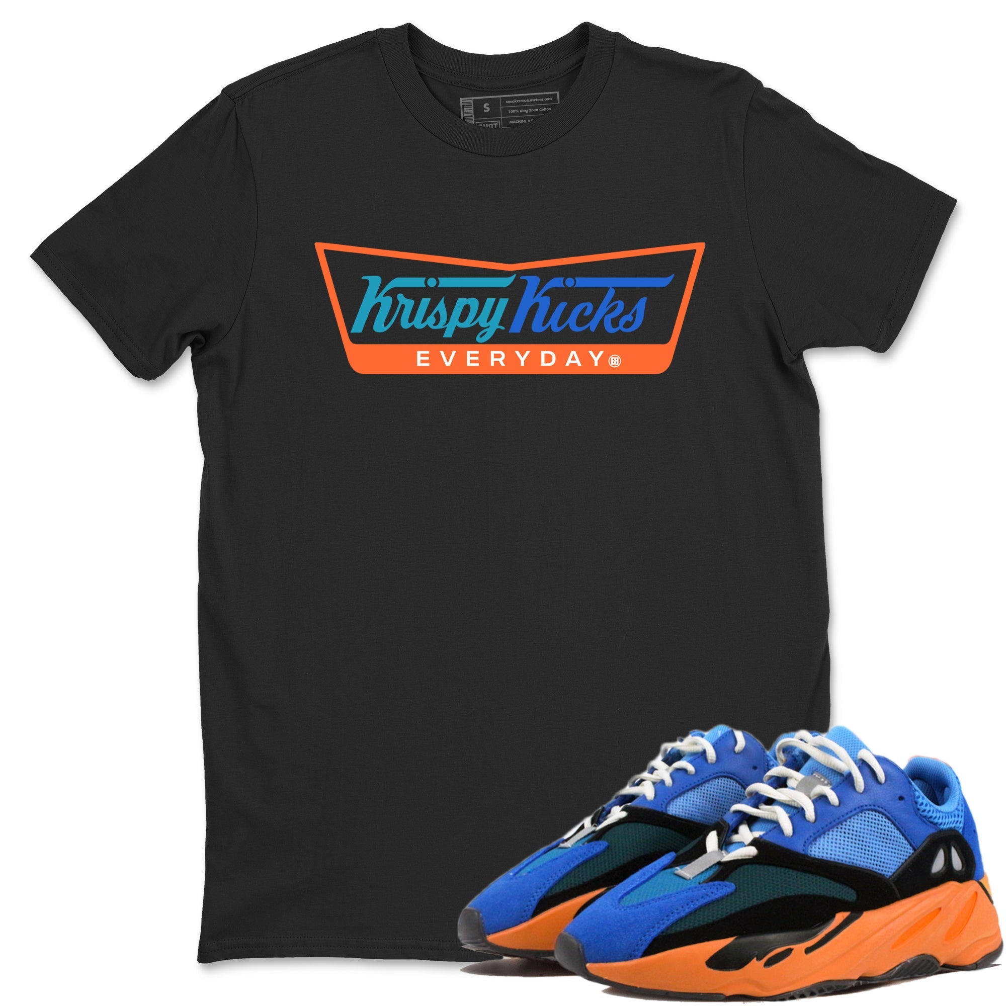 Yeezy 700 Bright Blue shirts to match jordans Krispy Kicks sneaker match tees Yeezy 700 Bright Blue match shoes to clothes Drip Gear Zone unisex cotton Black 1 shirts