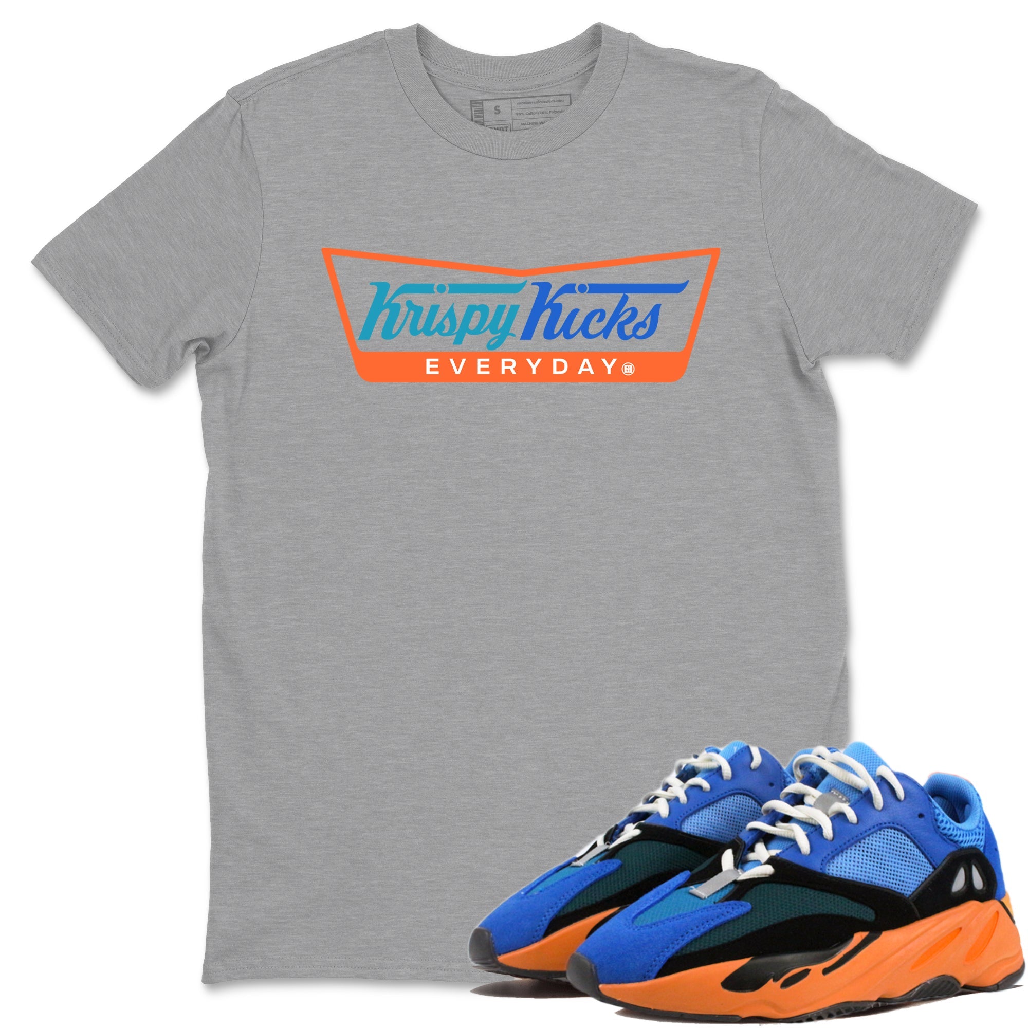 Yeezy 700 Bright Blue shirts to match jordans Krispy Kicks sneaker match tees Yeezy 700 Bright Blue match shoes to clothes Drip Gear Zone unisex cotton Heather Grey 1 shirts