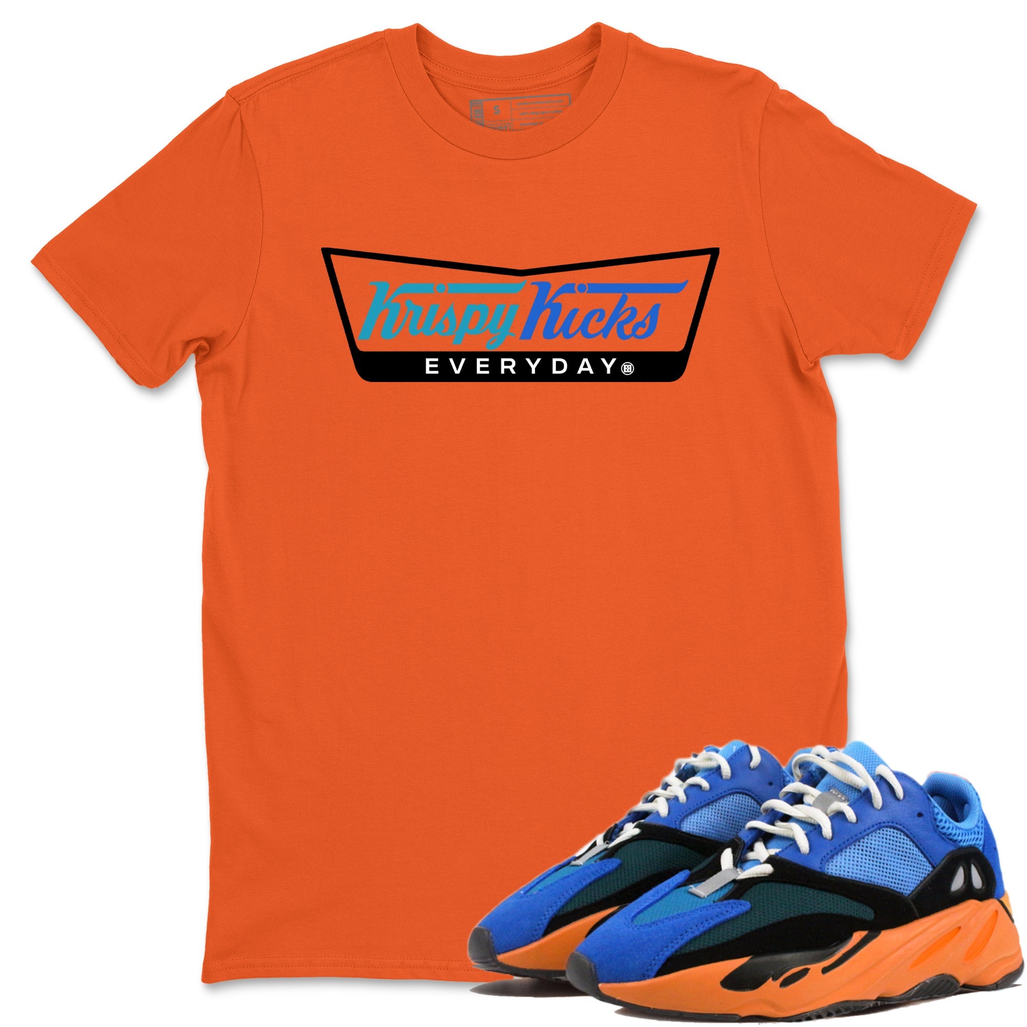 Yeezy 700 Bright Blue shirts to match jordans Krispy Kicks sneaker match tees Yeezy 700 Bright Blue match shoes to clothes Drip Gear Zone unisex cotton Orange 1 shirts