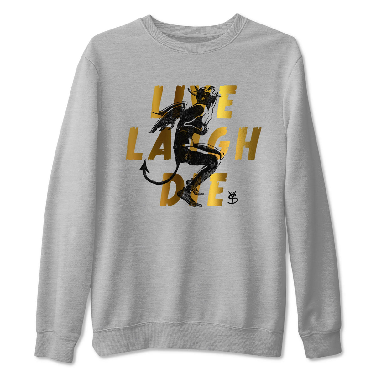 1s Black Metallic Gold shirts to match jordans Laughing Devil sneaker match tees Air Jordan 1 Black Metallic Gold Drip Gear Zone unisex cotton Heather Grey 2 crew neck shirts