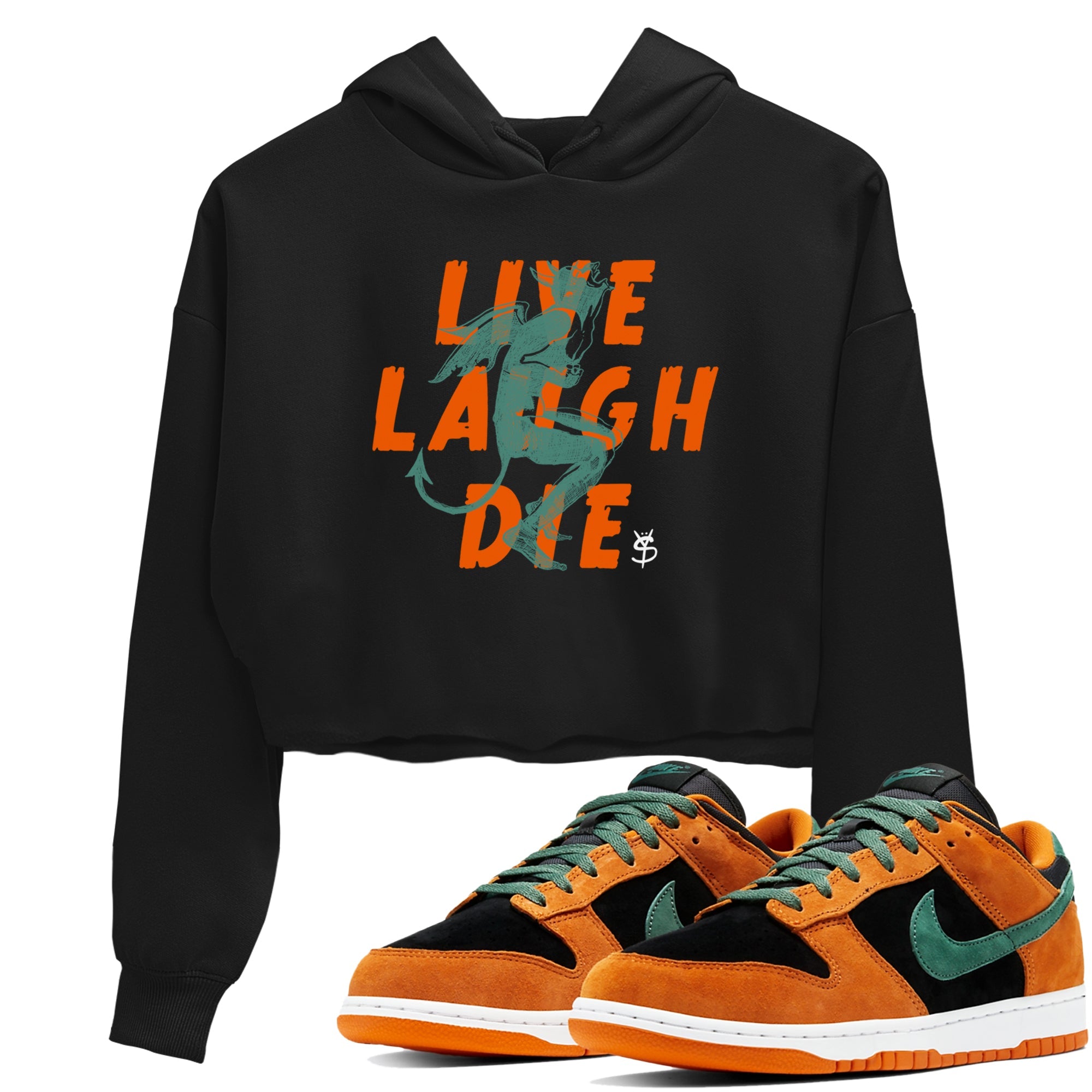 Dunk Low Ceramic shirts to match jordans Laughing Devil sneaker match tees Dunk Ceramic match shoes to clothes Drip Gear Zone unisex cotton Black 1 crop tee
