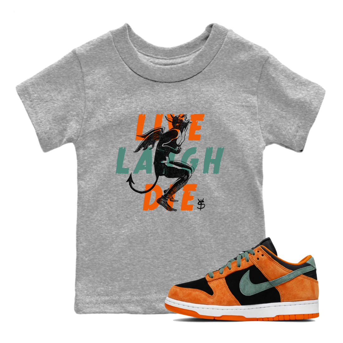 Dunk Low Ceramic shirts to match jordans Laughing Devil sneaker match tees Dunk Ceramic match shoes to clothes Drip Gear Zone Youth Baby Heather Grey 1 tee