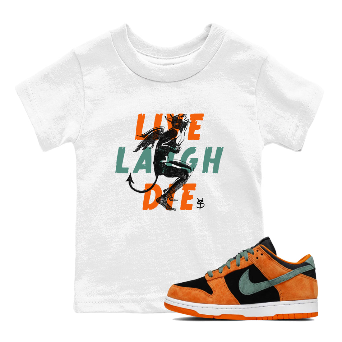 Dunk Low Ceramic shirts to match jordans Laughing Devil sneaker match tees Dunk Ceramic match shoes to clothes Drip Gear Zone Youth Baby White 1 tee