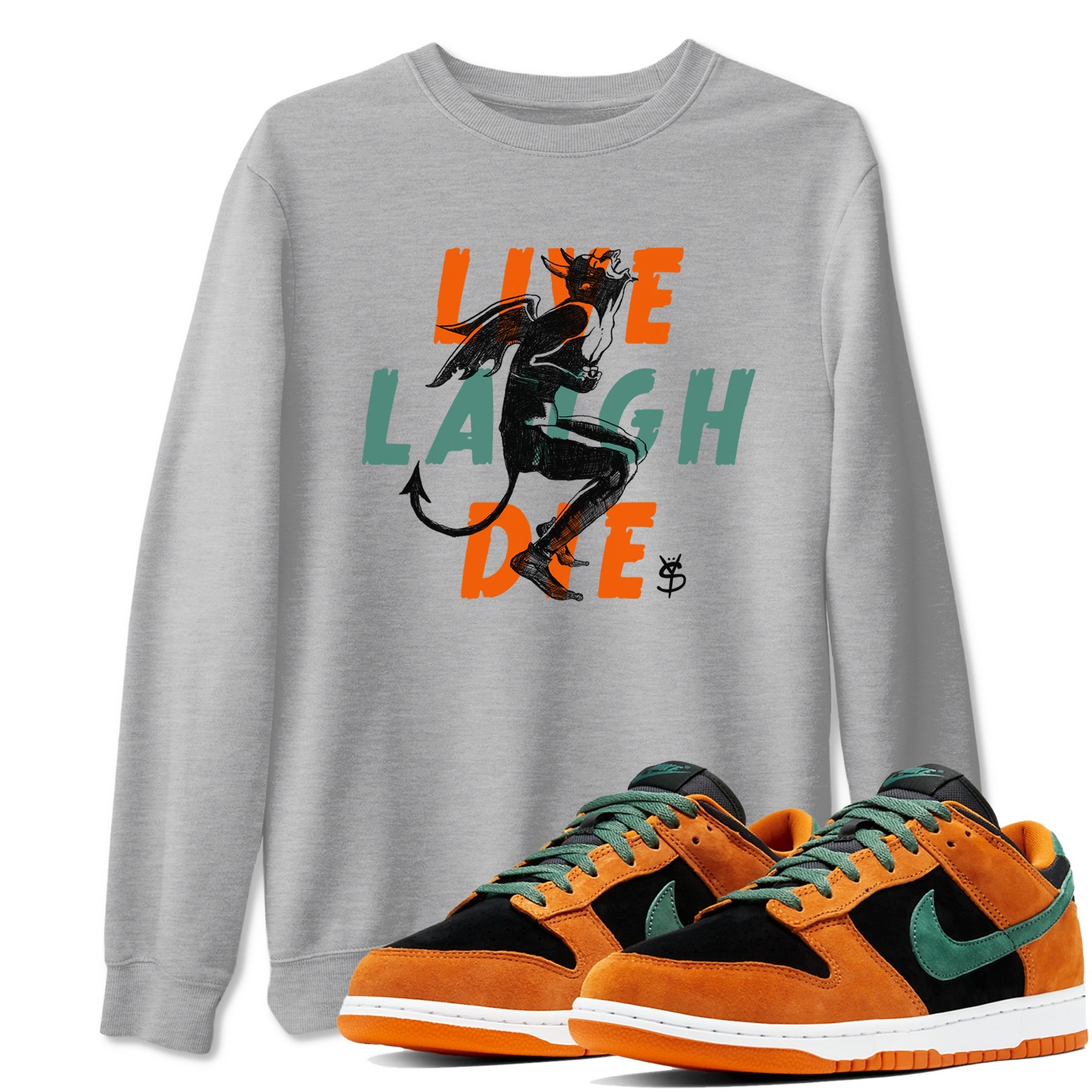 Dunk Low Ceramic shirts to match jordans Laughing Devil sneaker match tees Dunk Ceramic match shoes to clothes Drip Gear Zone unisex cotton Heather Grey 1 shirts