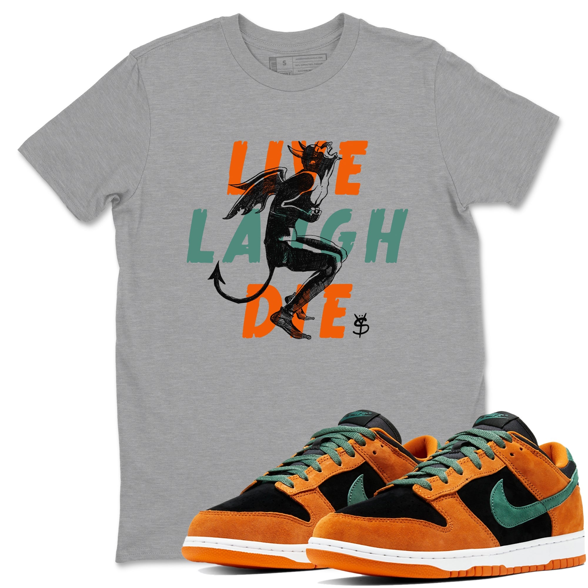 Dunk Low Ceramic shirts to match jordans Laughing Devil sneaker match tees Dunk Ceramic match shoes to clothes Drip Gear Zone unisex cotton Heather Grey 1 shirts
