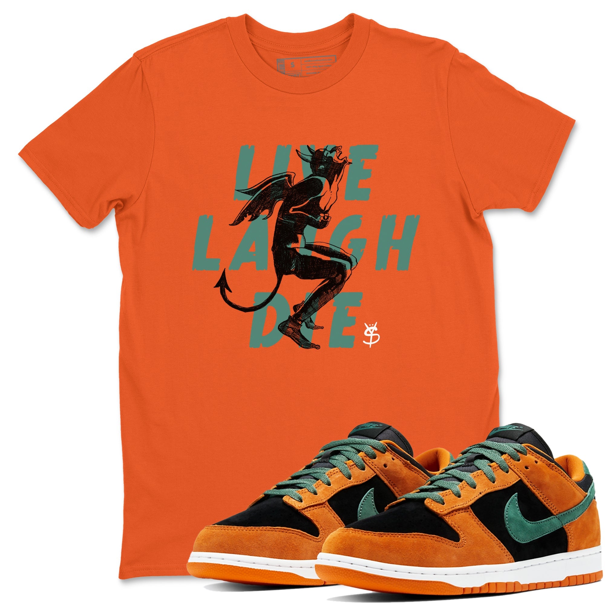 Dunk Low Ceramic shirts to match jordans Laughing Devil sneaker match tees Dunk Ceramic match shoes to clothes Drip Gear Zone unisex cotton Orange 1 shirts