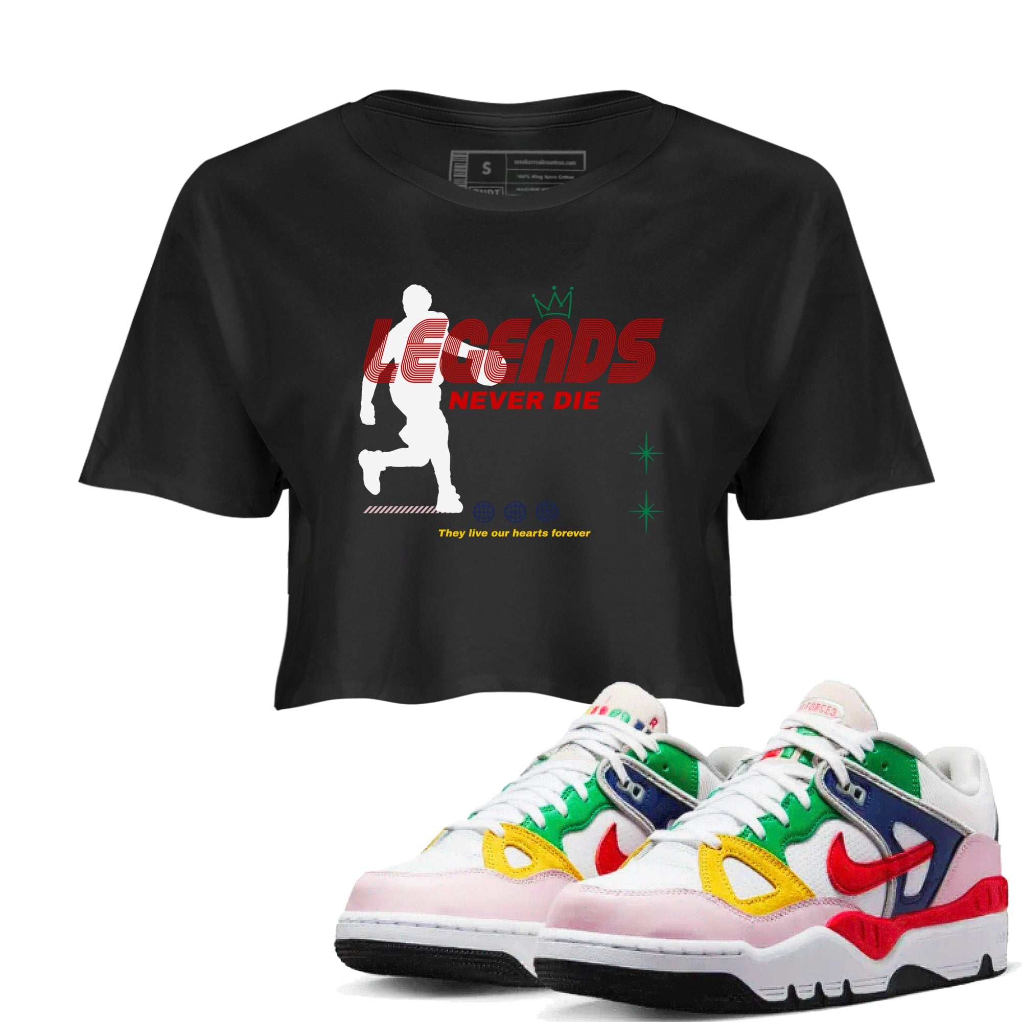AF 3 Nigo shirtsto match jordans Legends Never Die sneaker match tees Air Force 3 Low x Nigo Blue Void and Tour Yellow match shoes to clothes Drip Gear Zone unisex cotton Black 1 crop tee